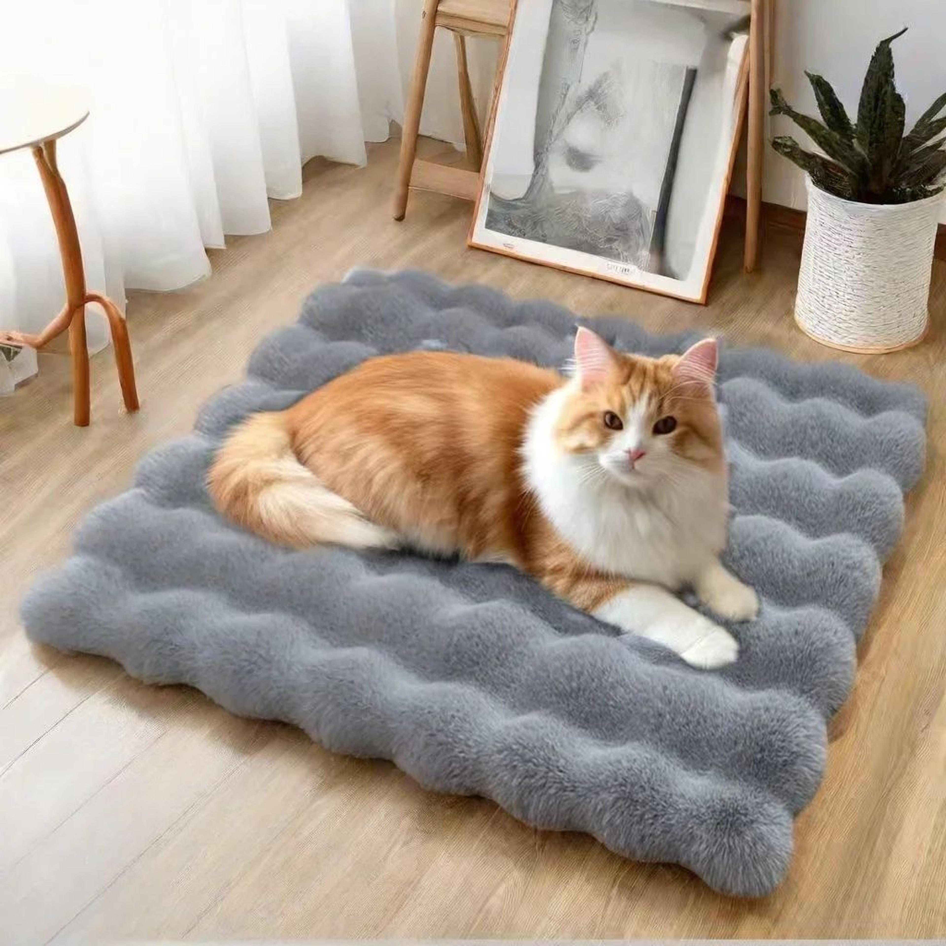 cozy plush pet sleeping mat – soft all-season cat & dog bed pad