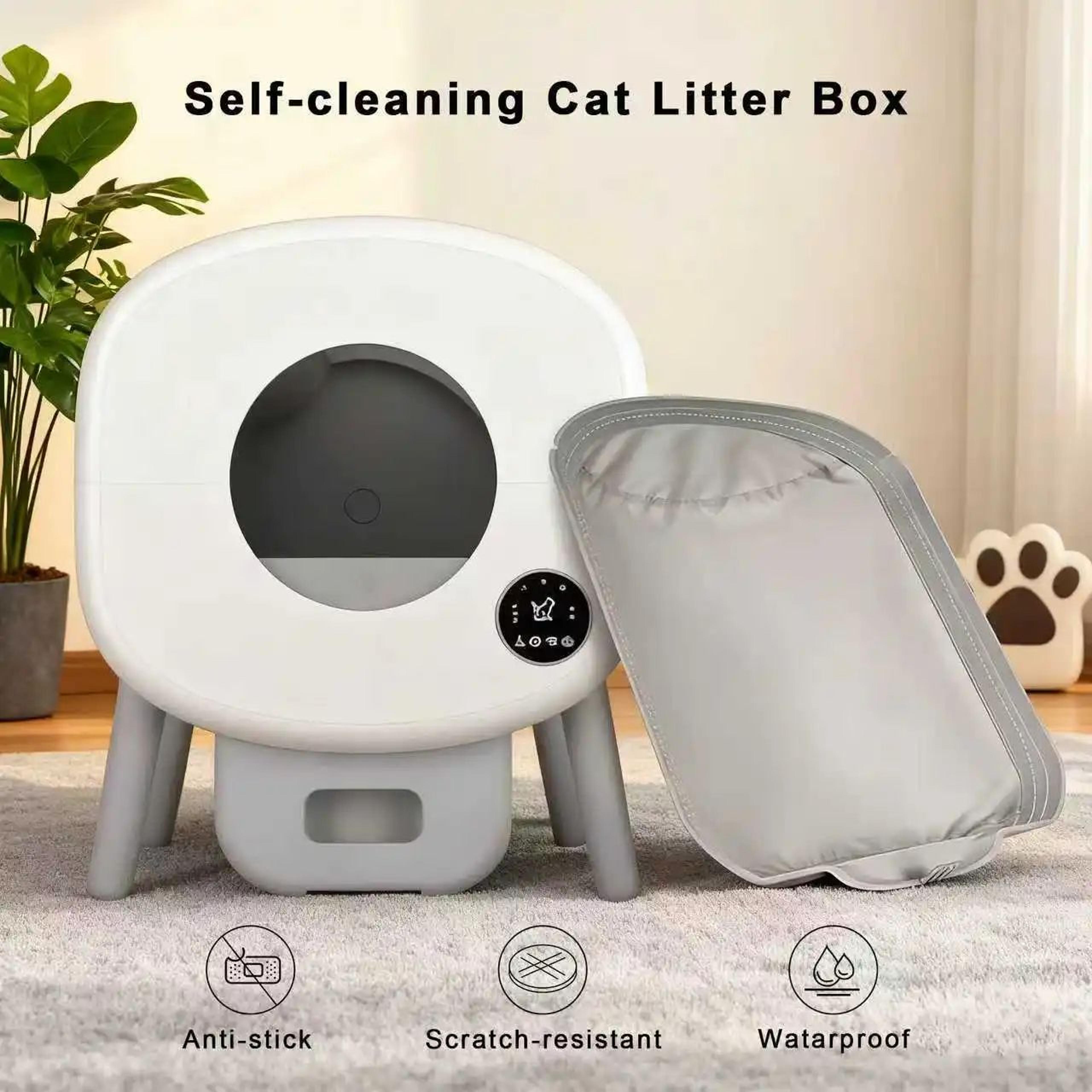 automatic cat litter box replacement liner – soft fabric removable litter mat for smart self-cleaning boxes