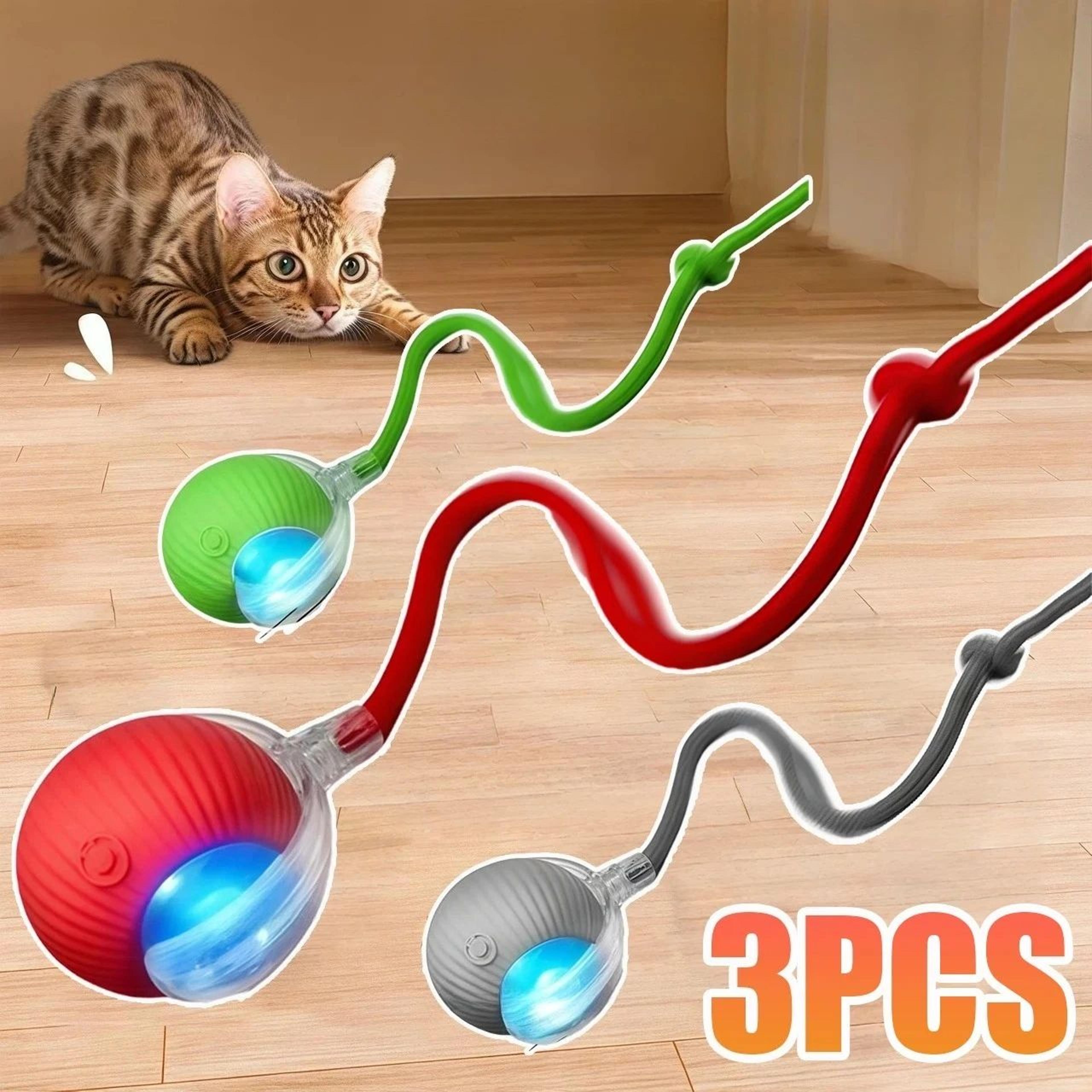 smarttail motion ball – rechargeable interactive cat toy with rolling mouse tail