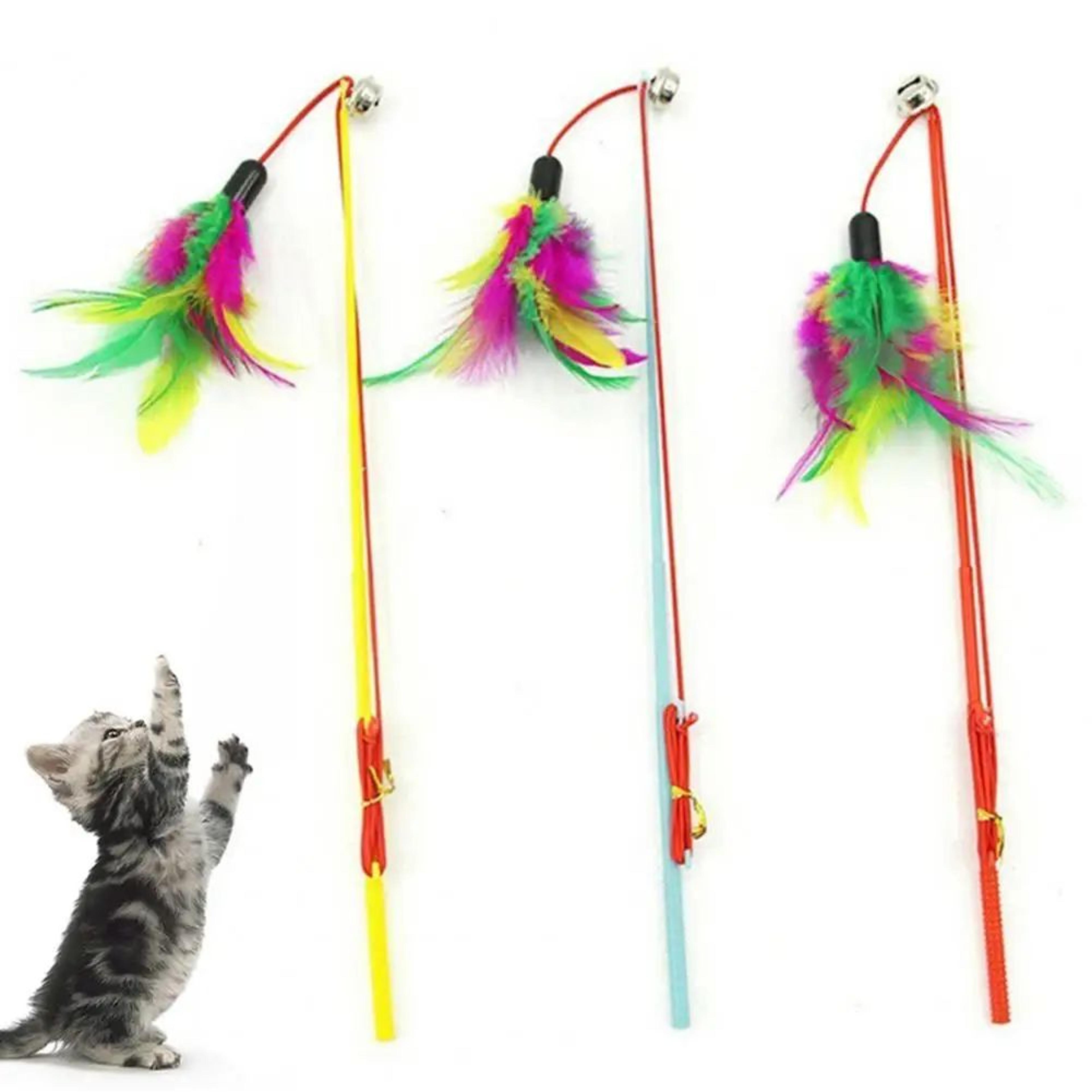 feather bell interactive cat wand toy