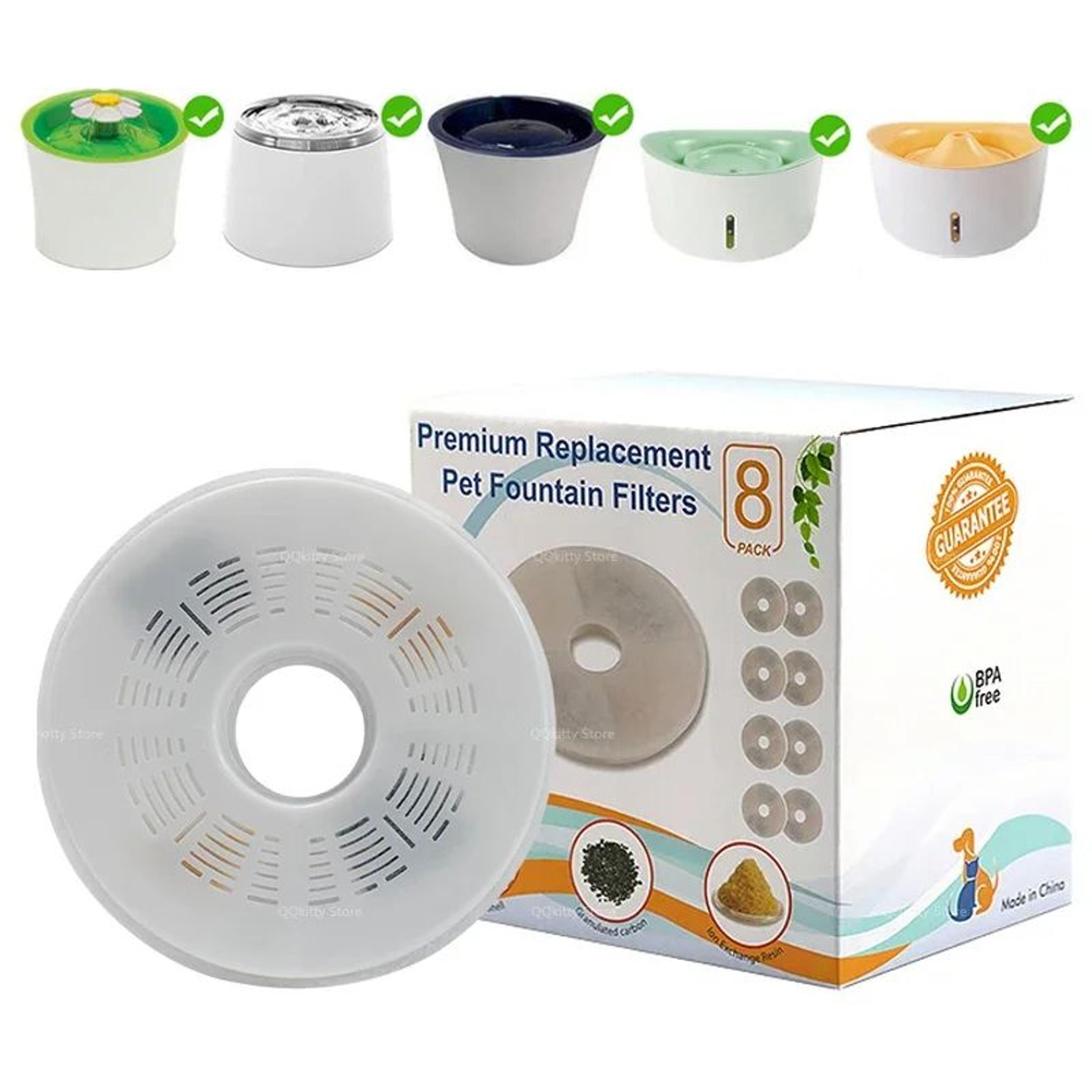 catit-compatible activated carbon fountain filters – fresh water replacement set (6 or 8 pack)