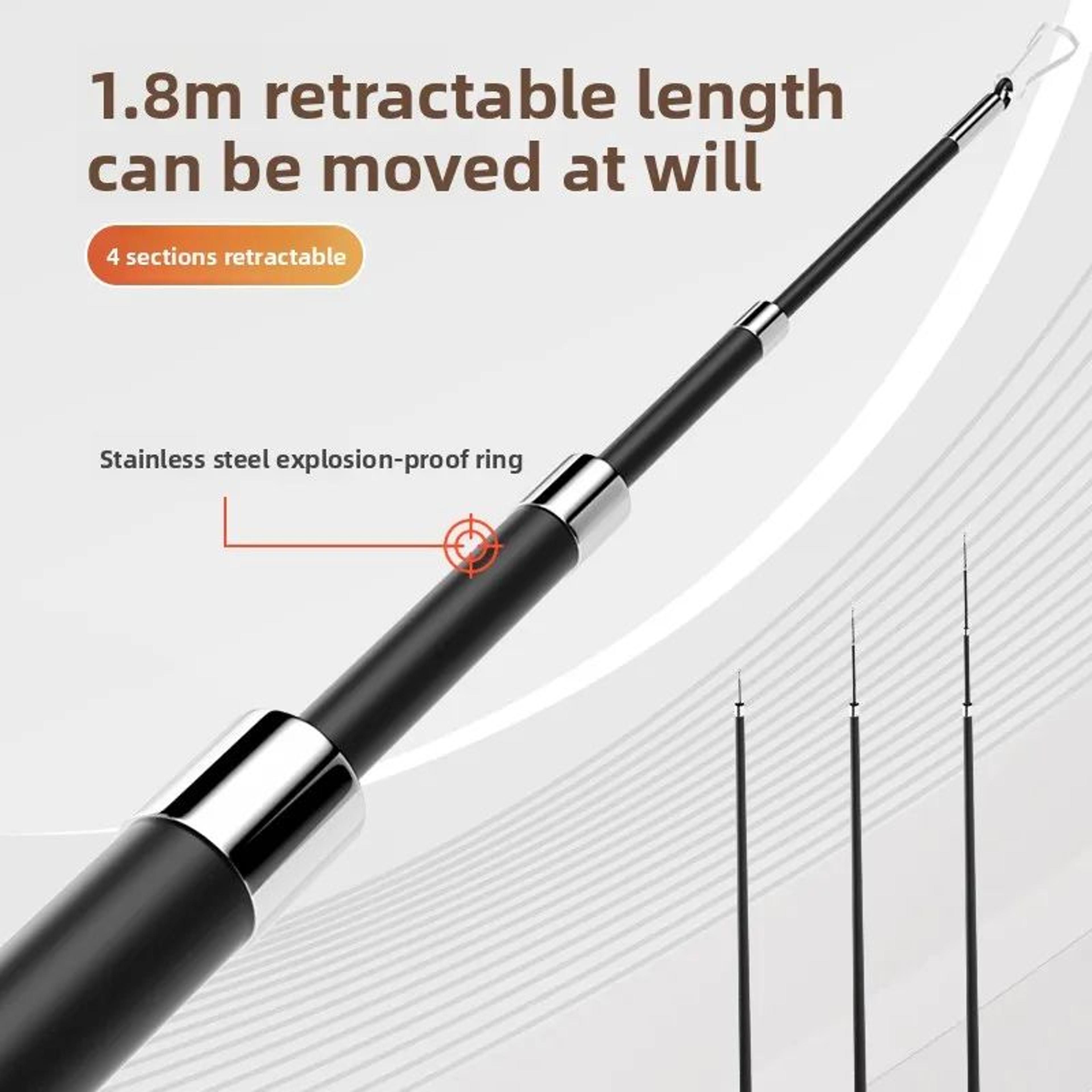 pouncepro extendable cat wand toy with feather teaser & bells – 1.8m interactive play rod