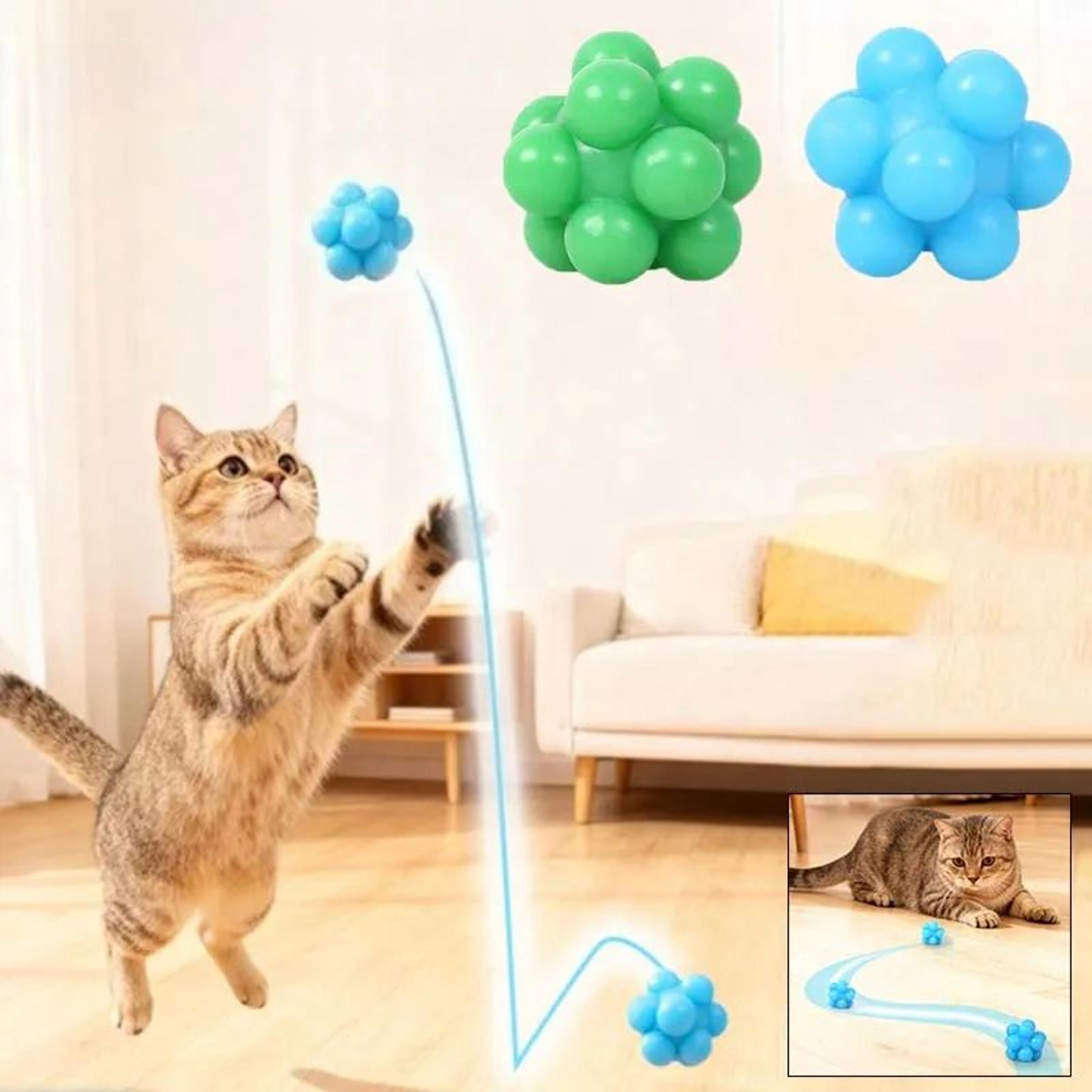 purrbounce interactive cat chew ball toy for active play & dental care