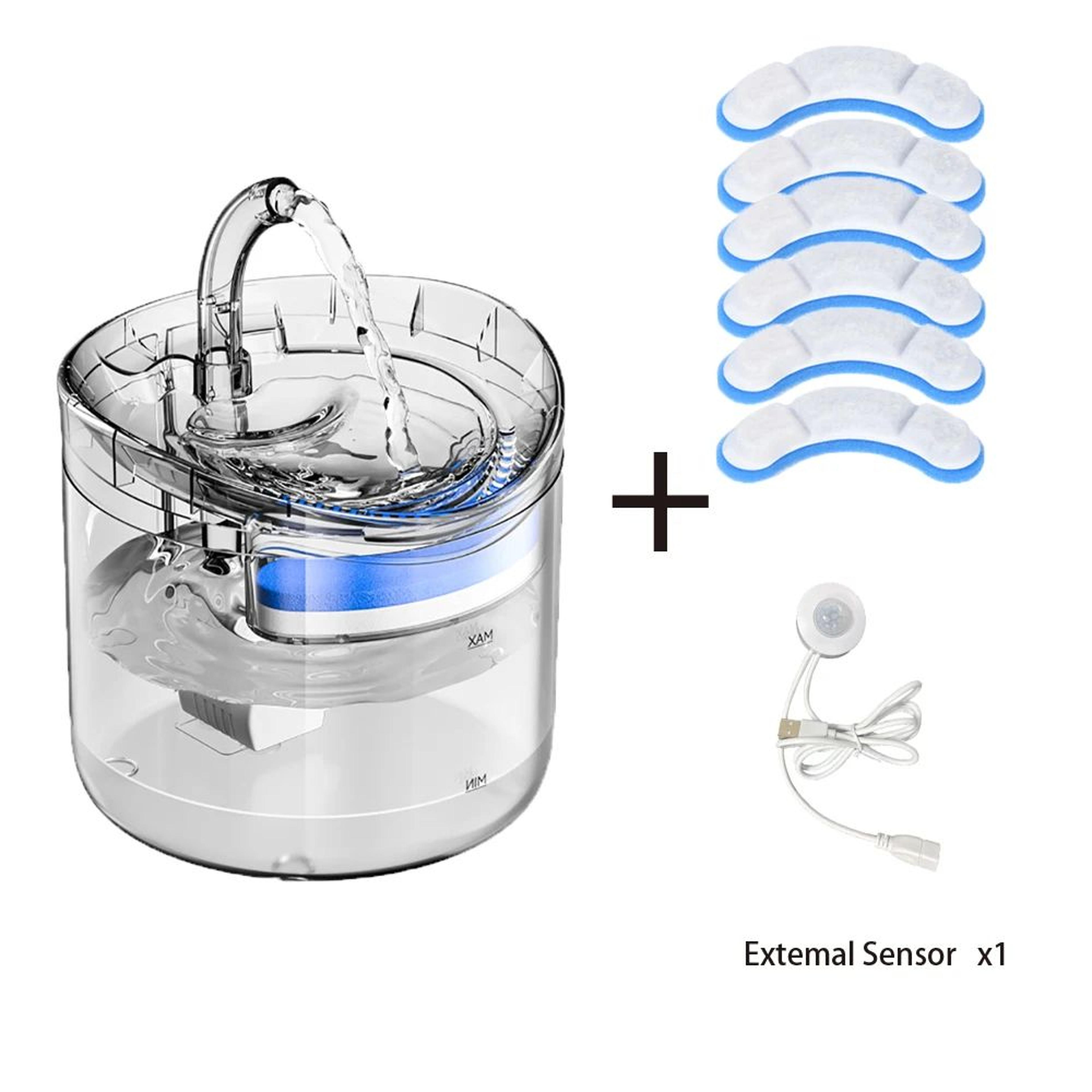 pureflow 2l automatic pet water fountain with motion sensor & carbon filter