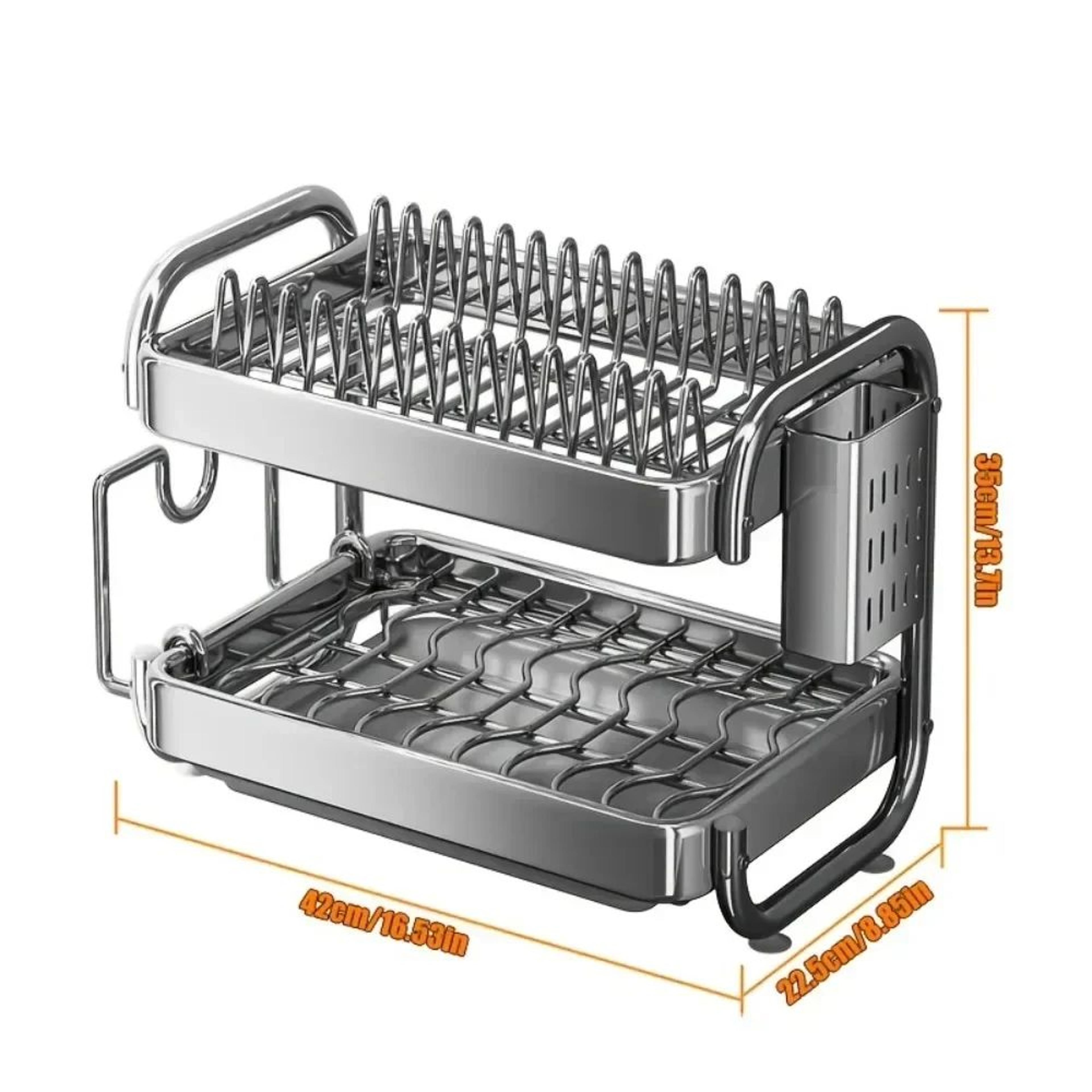 spacesaver pro stainless steel dish drying rack – large capacity kitchen dish organizer