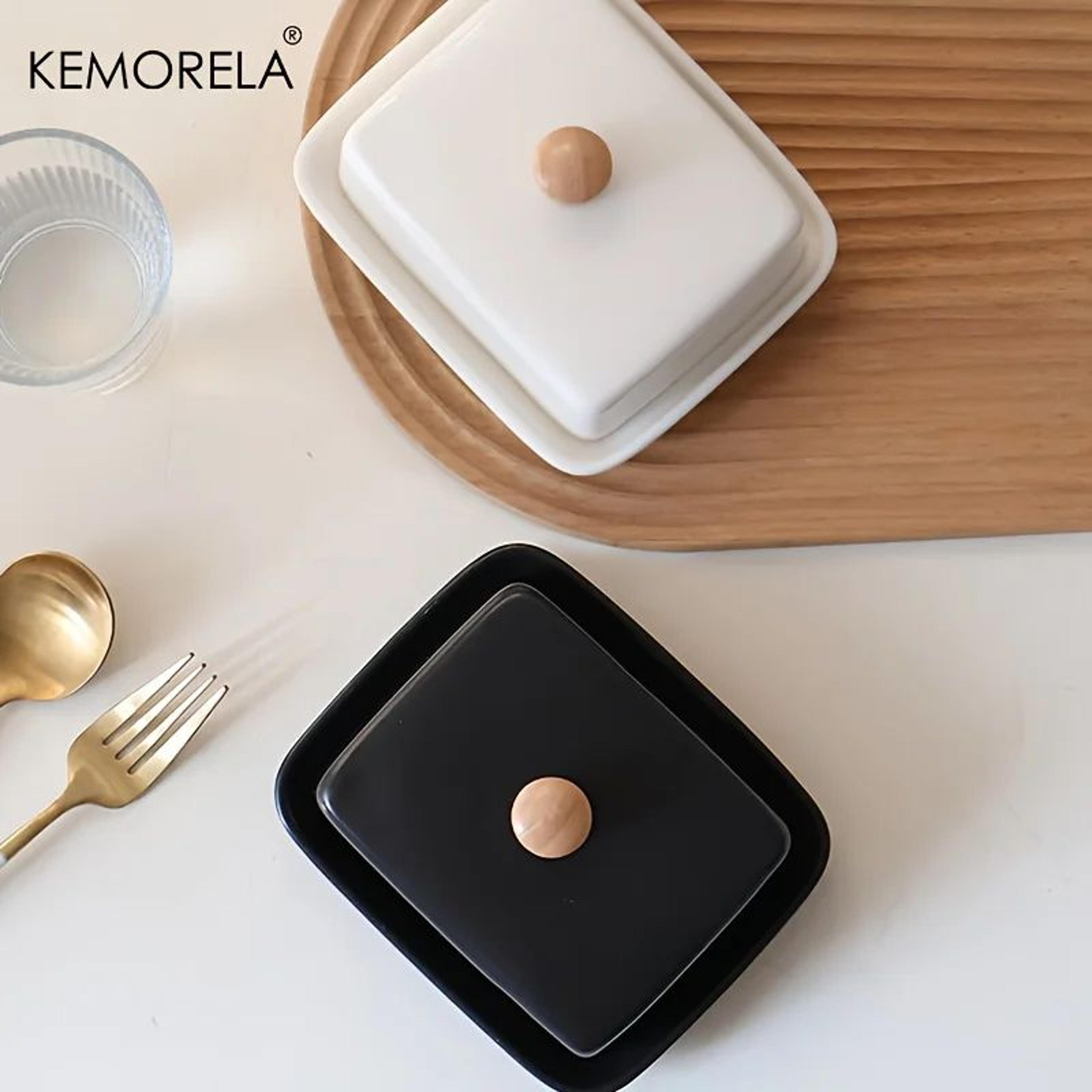 ceramic butter keeper with lid – elegant butter dish & cheese storage container