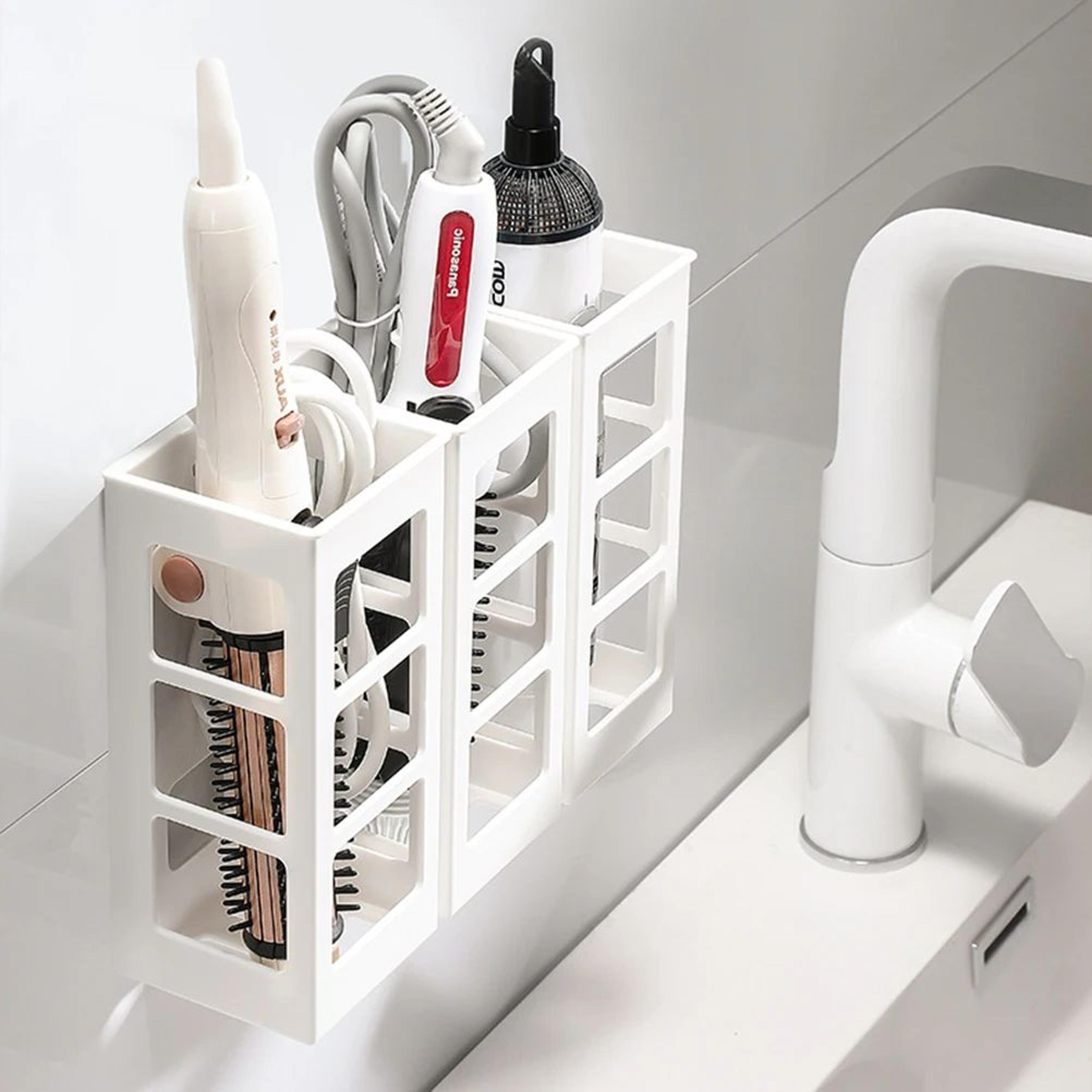 hair tool wall organizer & heat-resistant curling iron holder