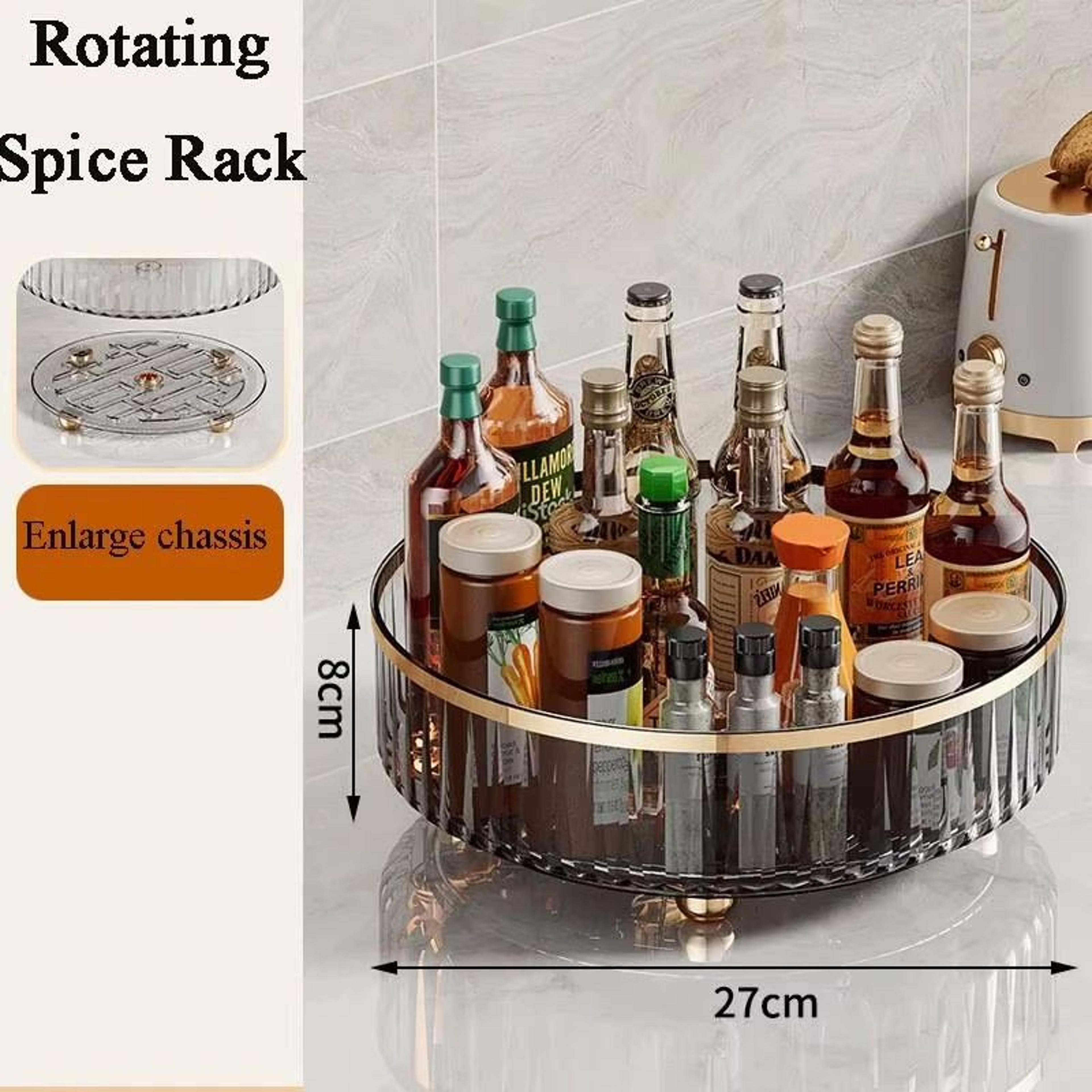 360° rotating lazy susan organizer spice rack for kitchen cabinets