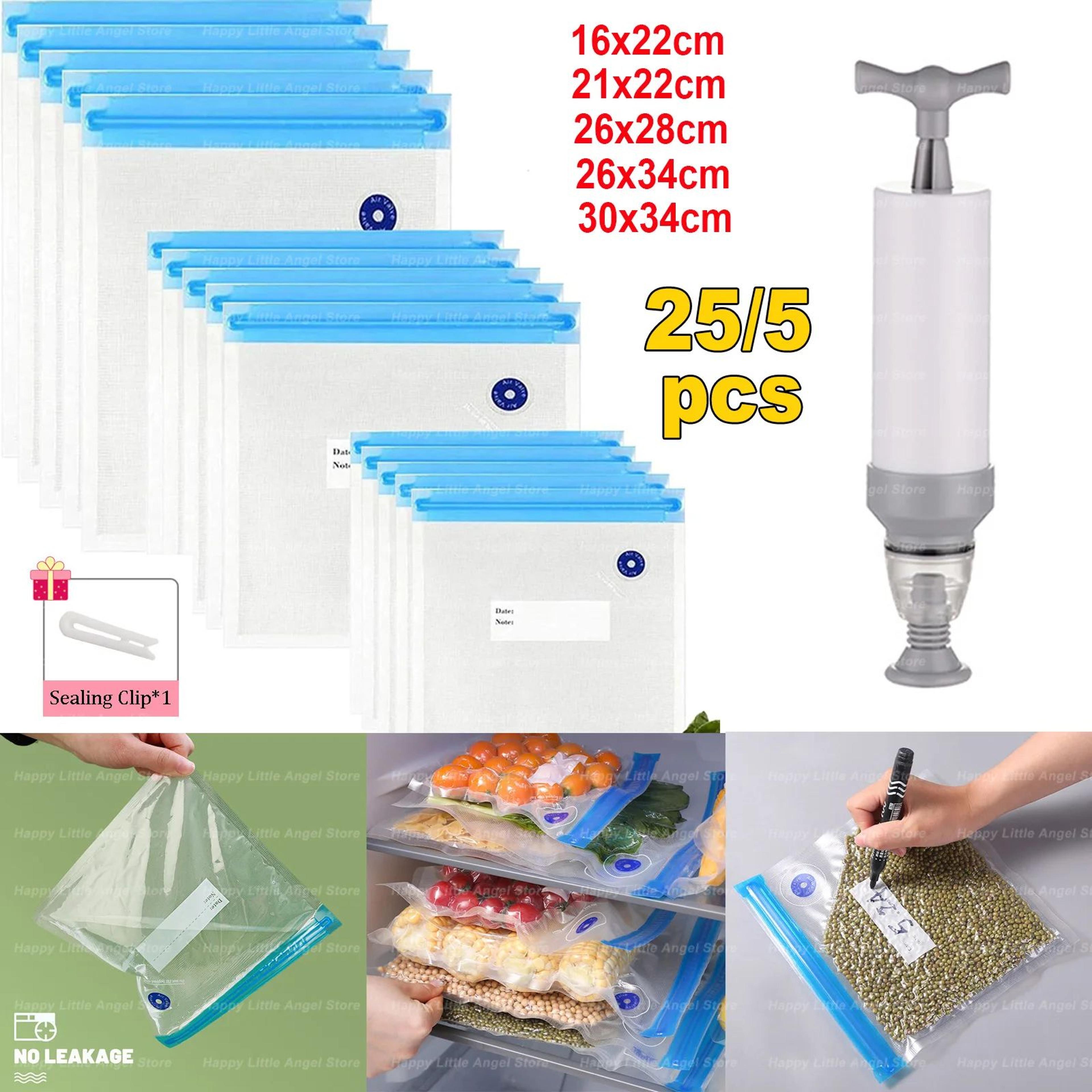 reusable vacuum storage bags with electric handheld vacuum sealer pump for food and sous vide