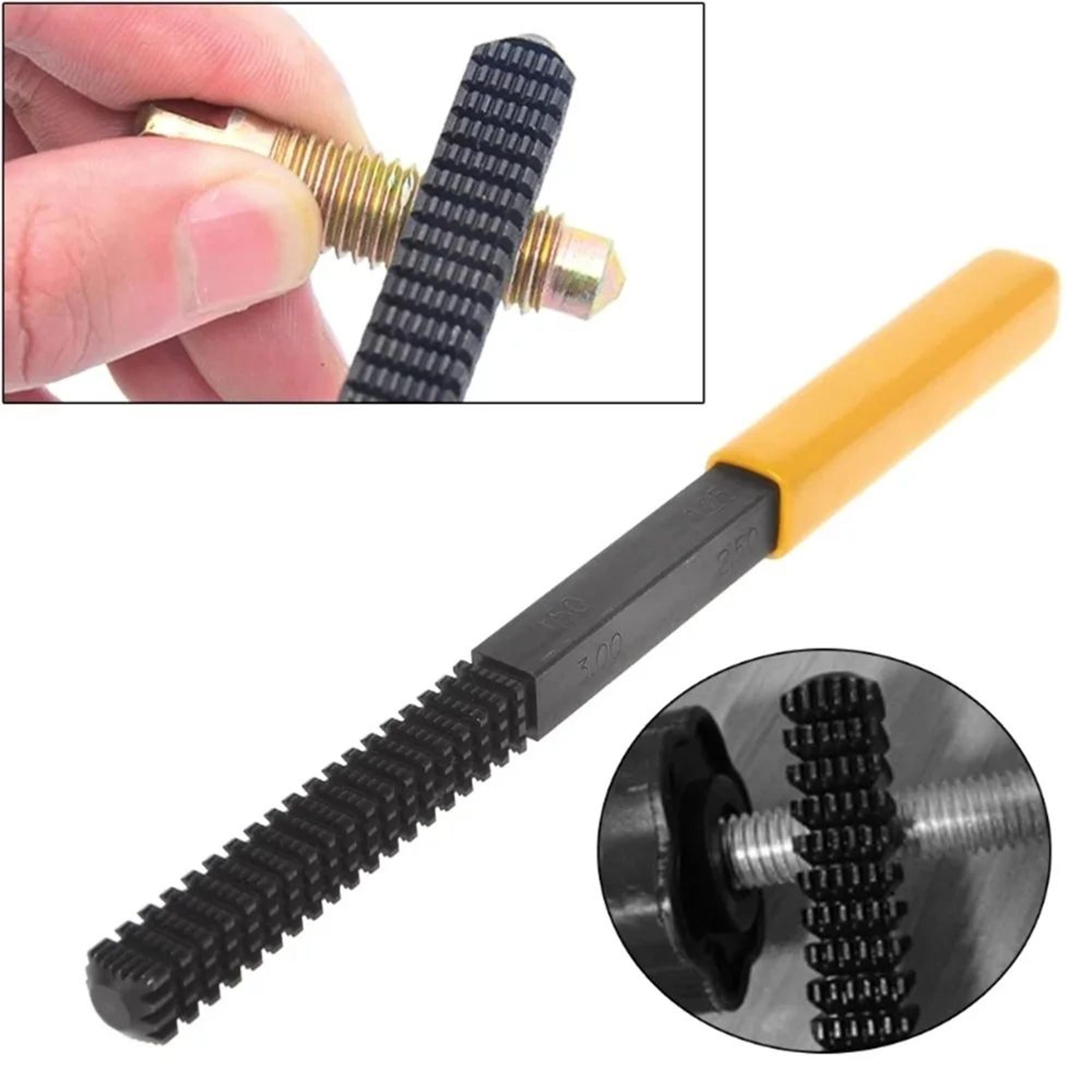 metric thread repair file for damaged bolts and screws 0.75 to 3 mm pitch