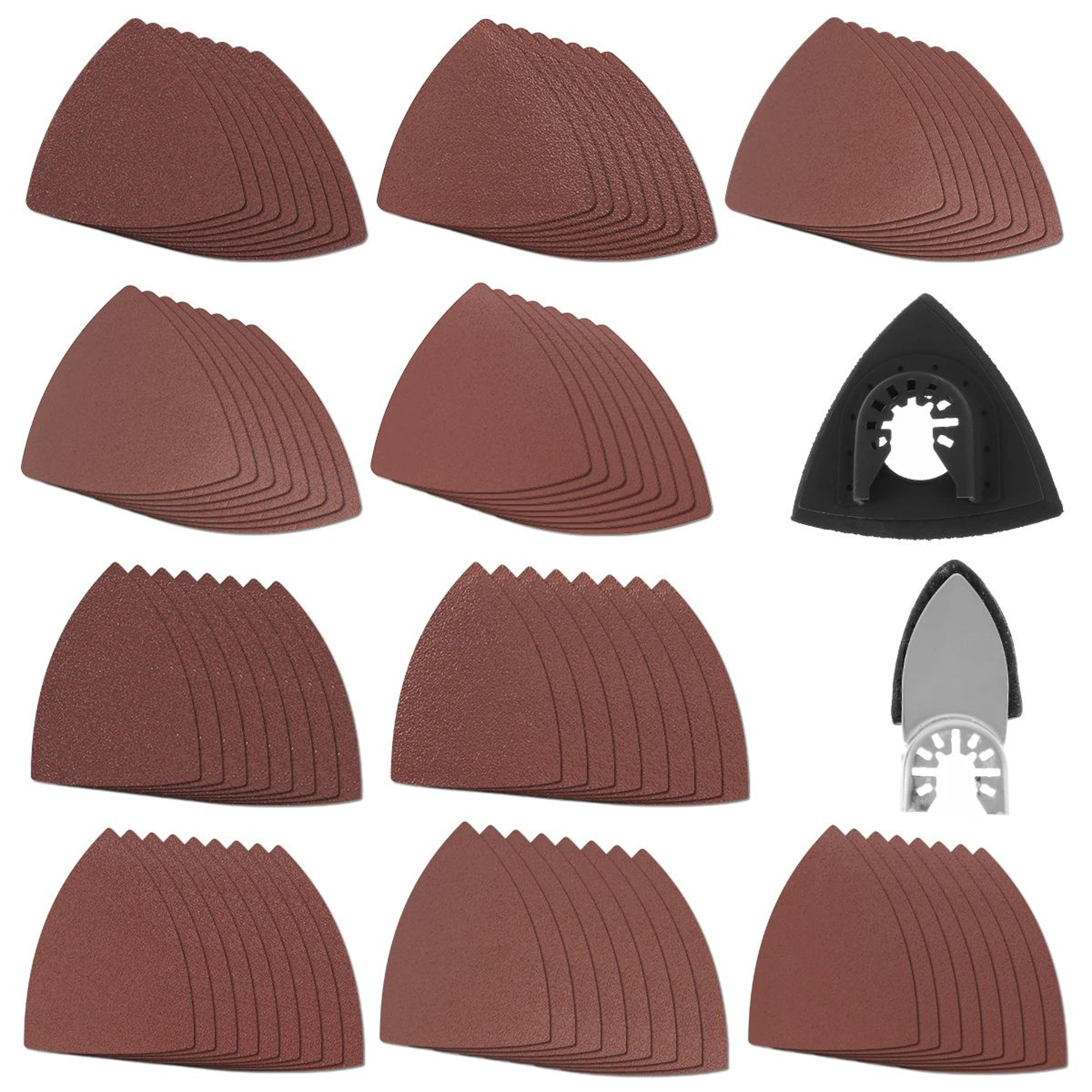82 piece oscillating tool sanding pads kit with assorted sandpaper for multi tool sanding