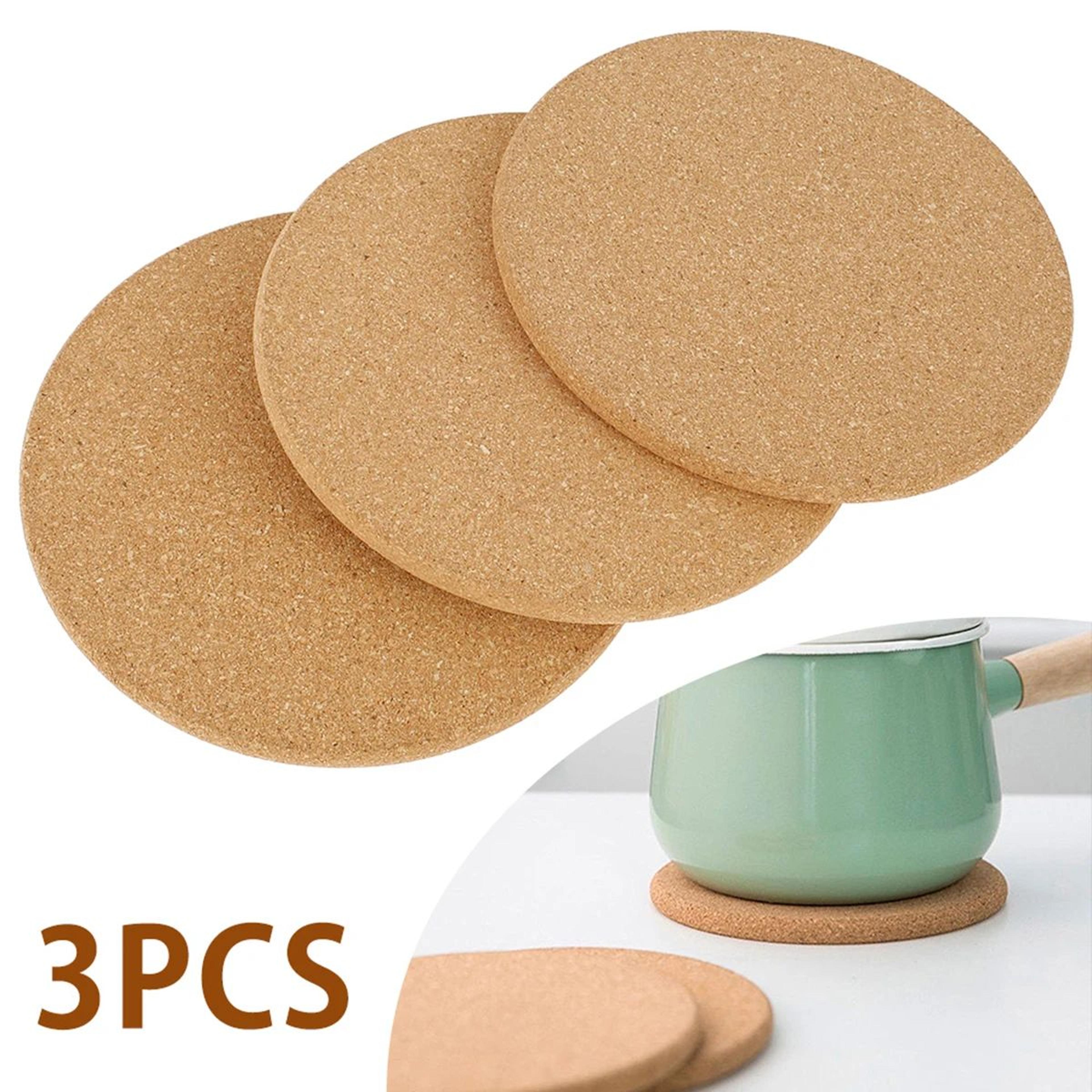 natural cork trivet heat resistant hot pot mat round cork coaster for kitchen and dining table