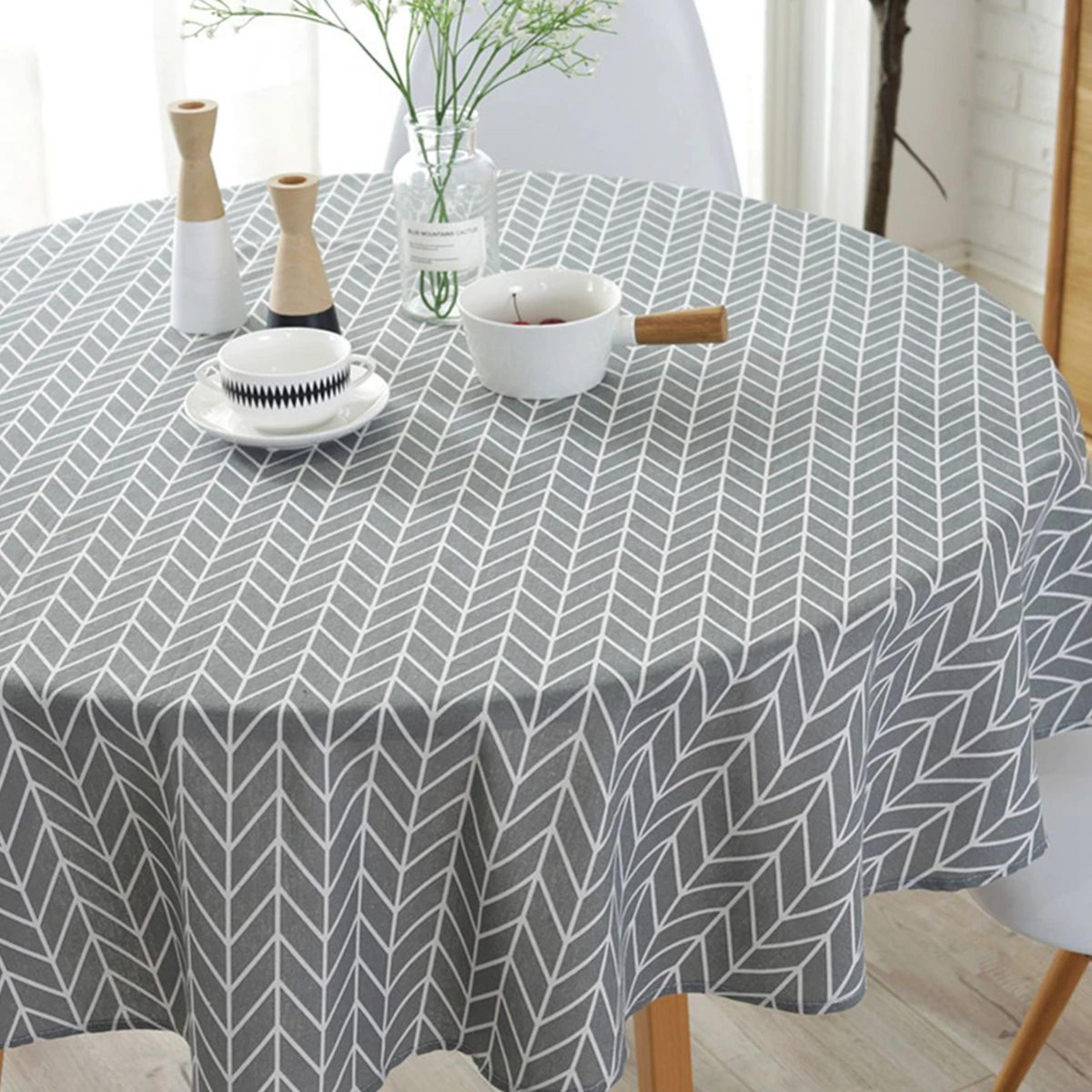 elegant round tablecloth washable table cover for dining room kitchen holiday and party decor