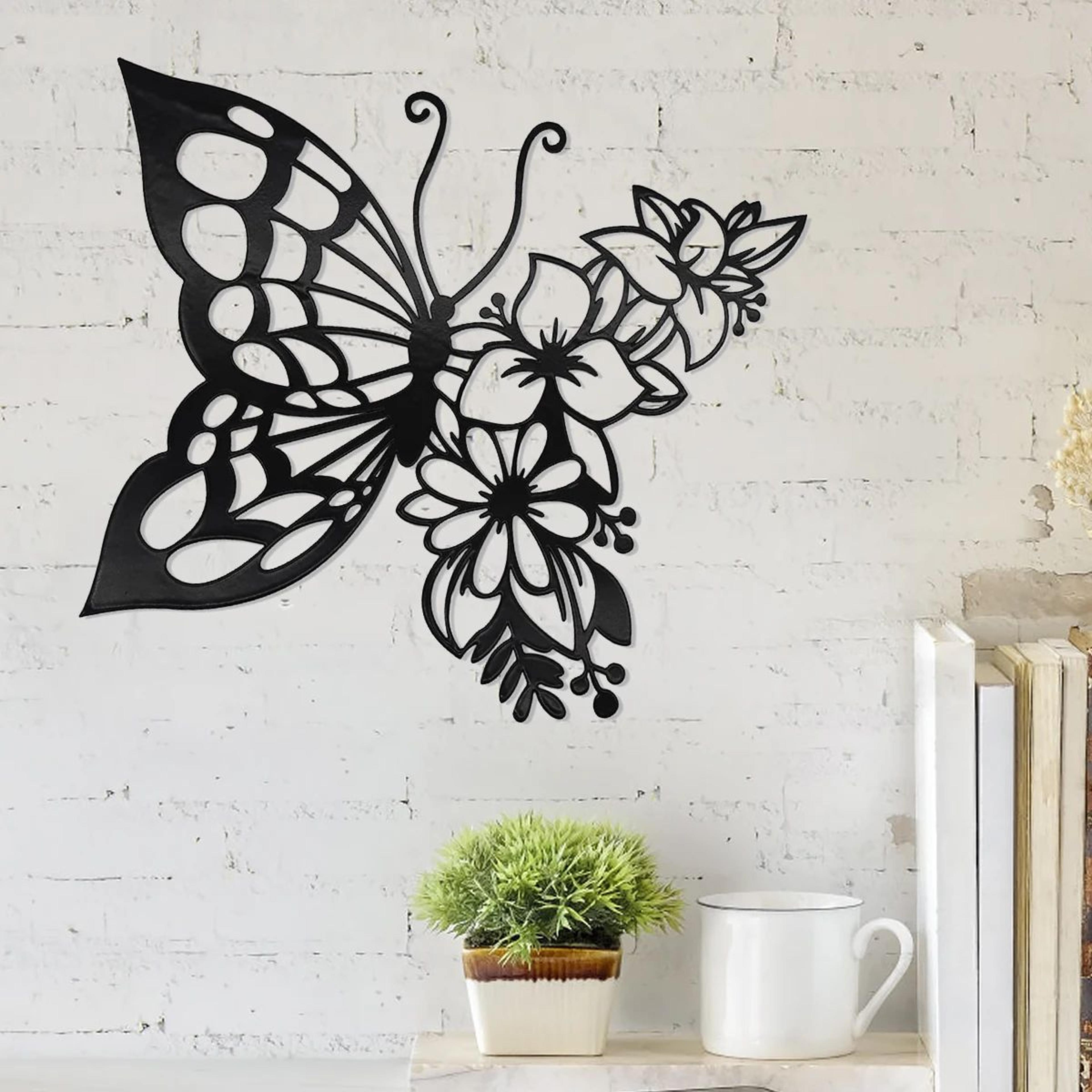 elegant metal butterfly wall decor modern butterfly wall art for bedroom living room and home