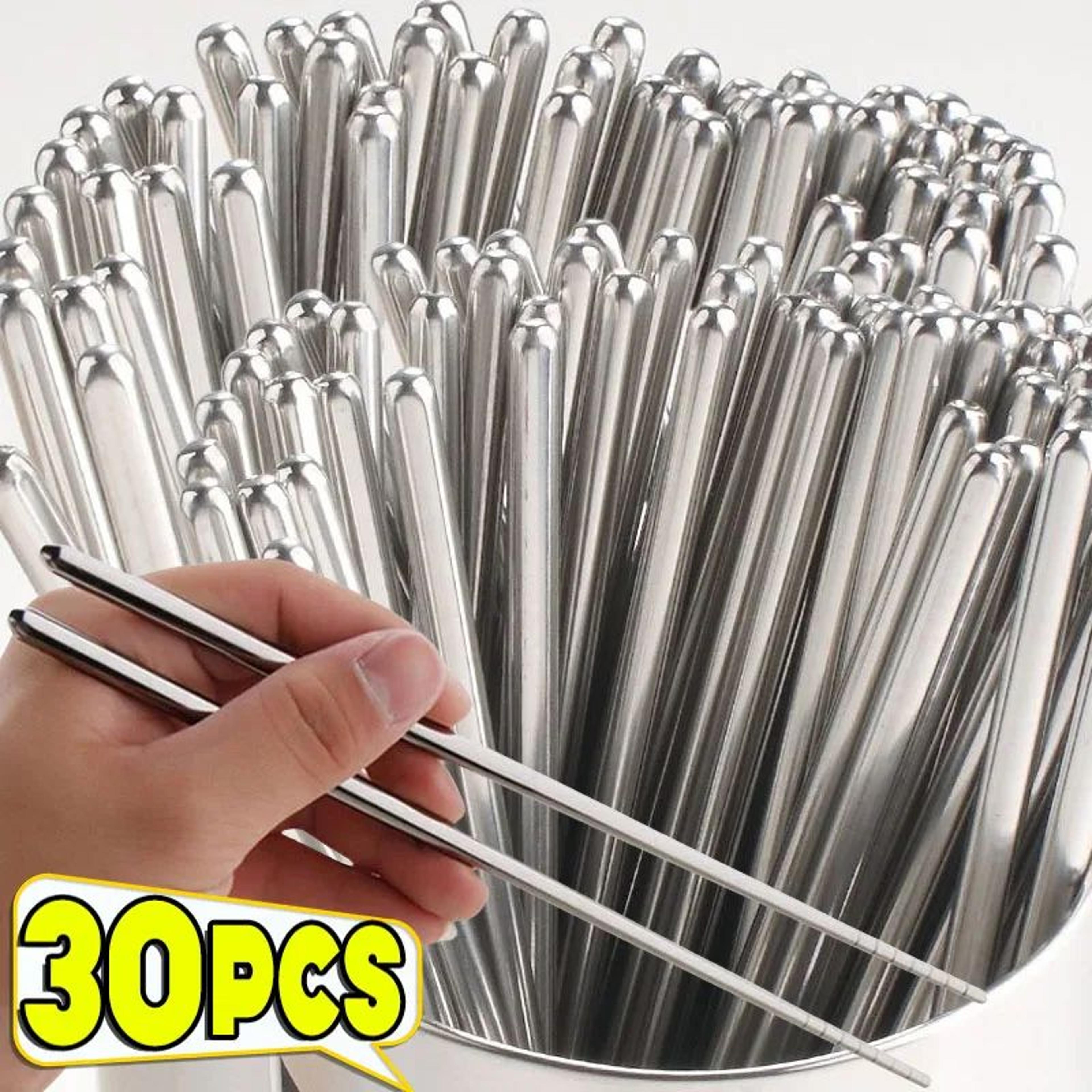 stainless steel reusable chopsticks set for sushi ramen and everyday dining