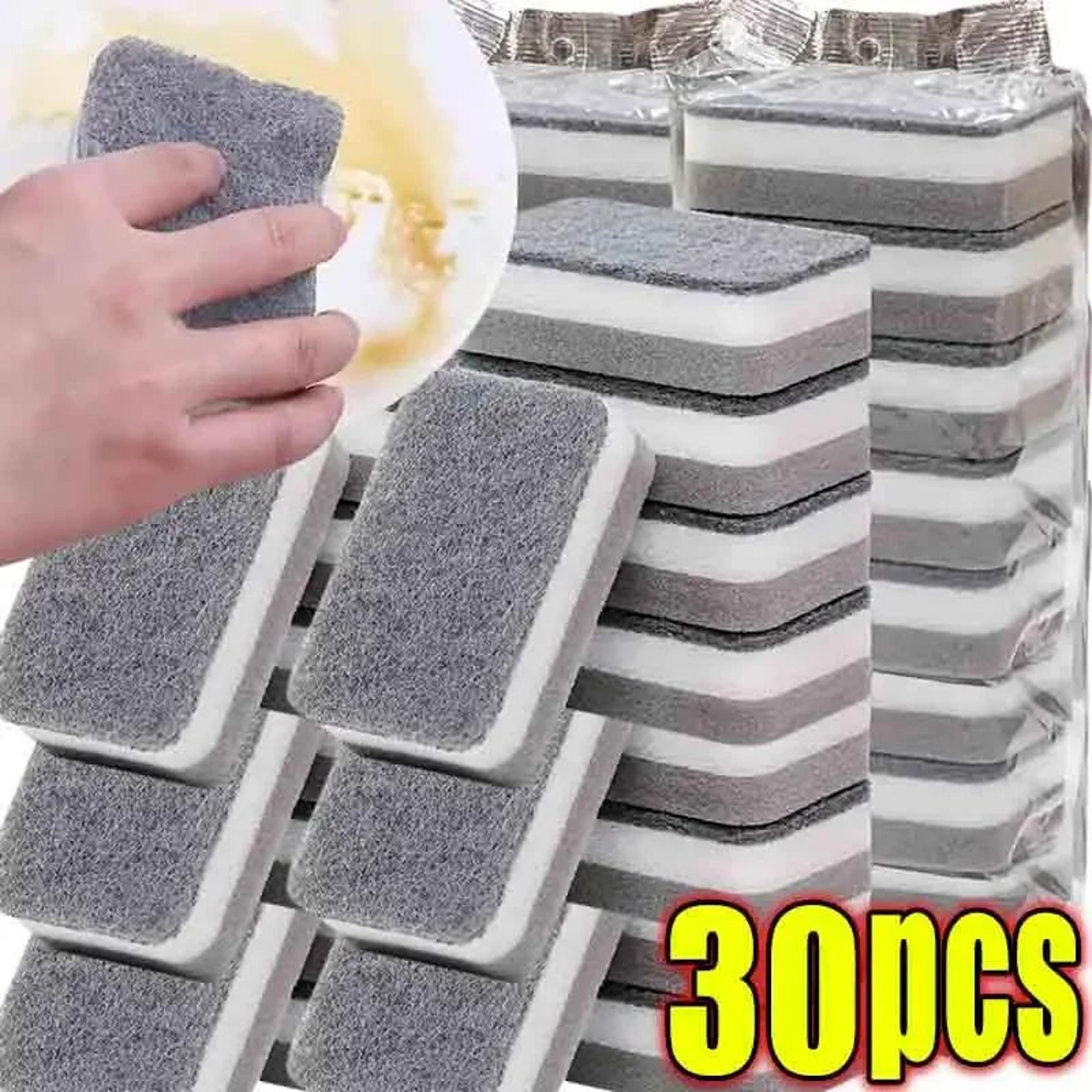 triple layer kitchen cleaning sponge reusable dish scrubber for pots pans and cookware
