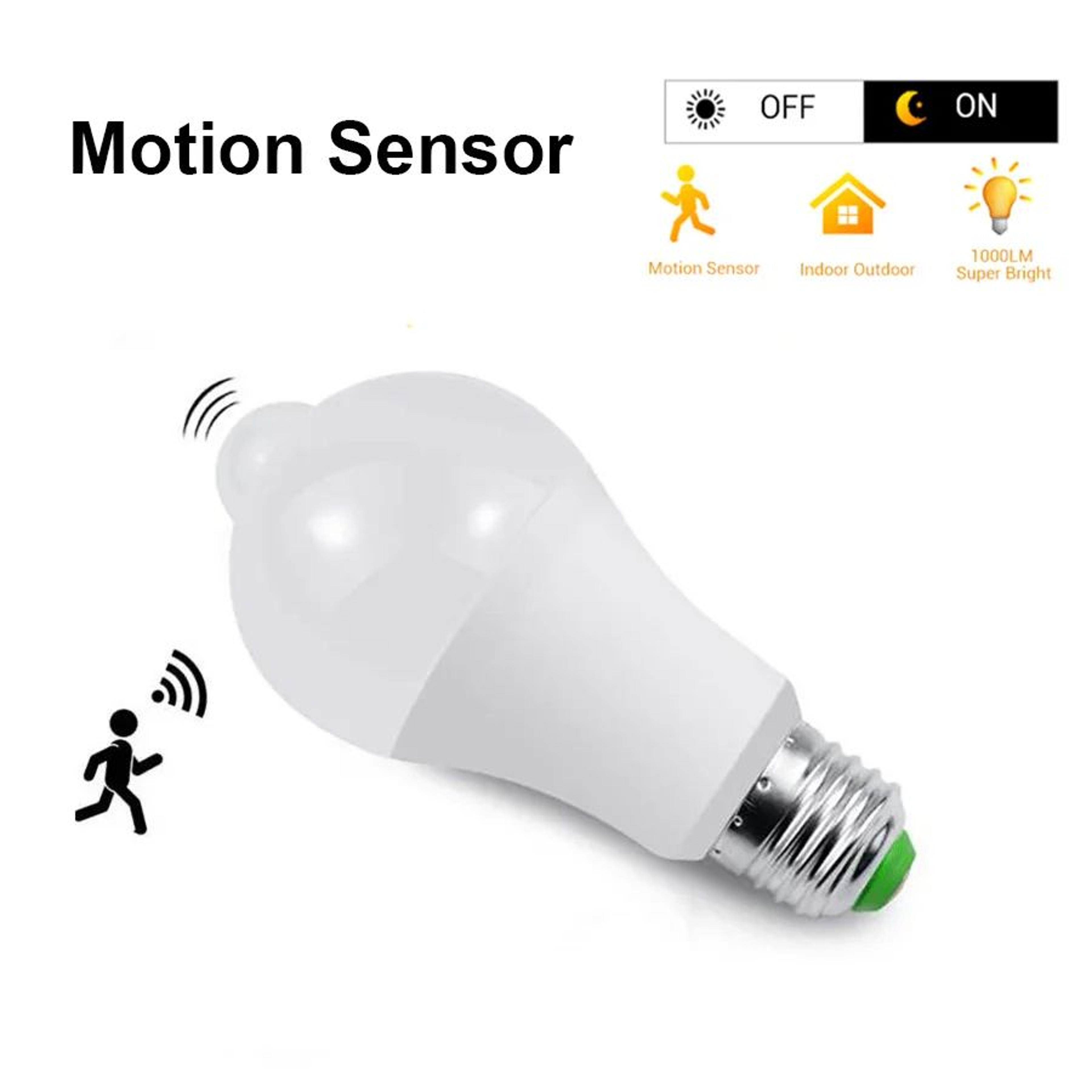 smartglow motion sensor led light bulb for e27 socket auto on off dusk to dawn indoor light