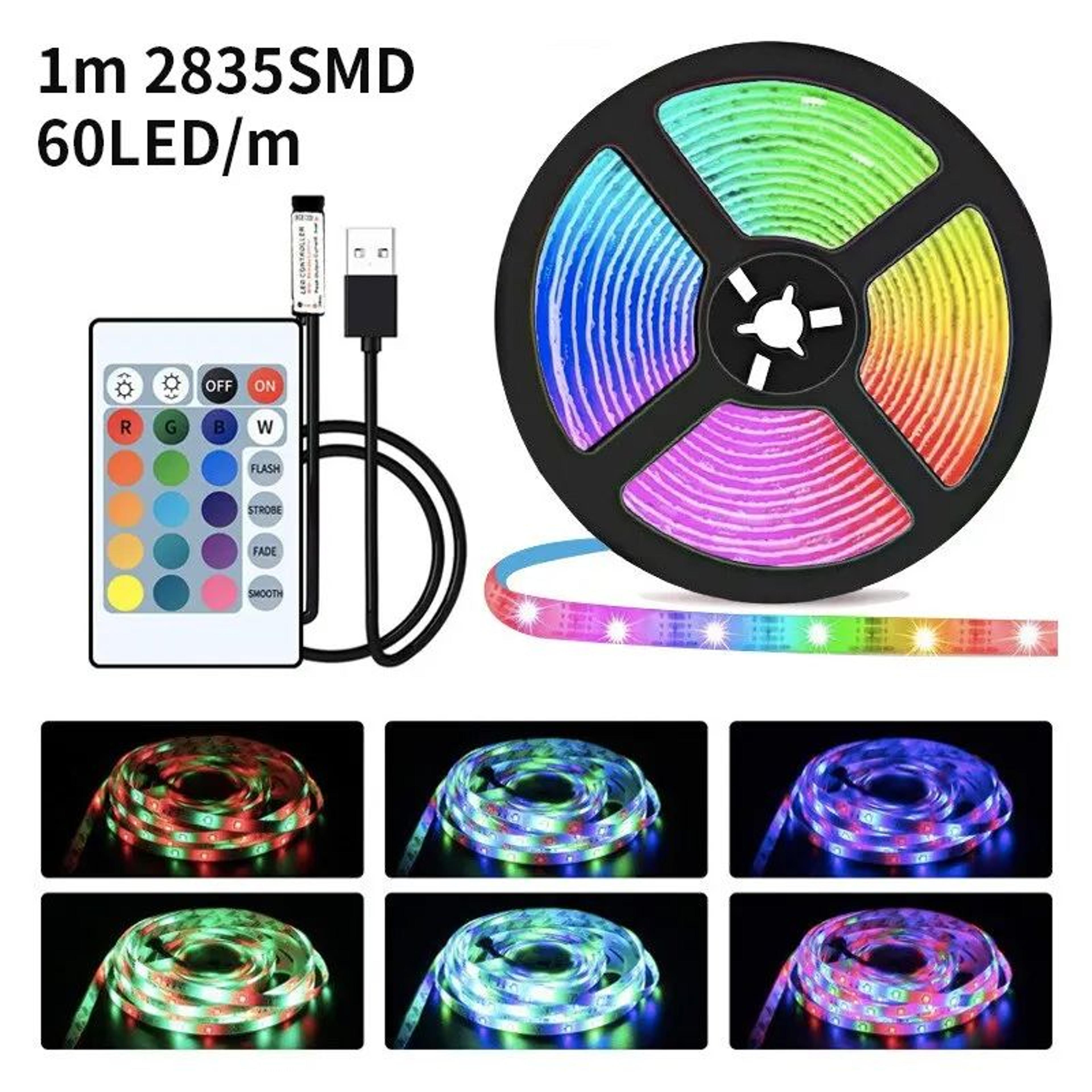 usb rgb led strip lights kit with remote control flexible tv backlight room mood lighting