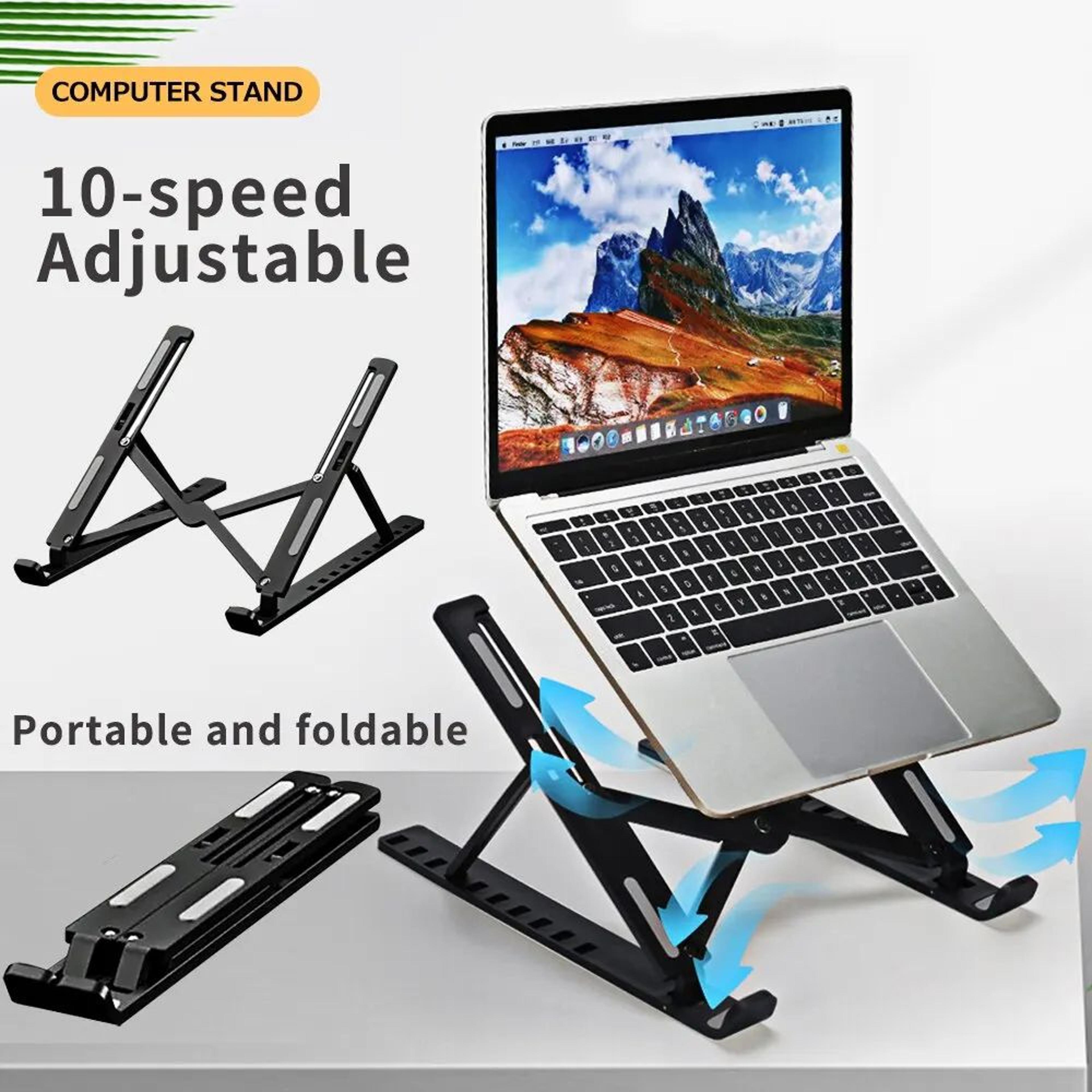 portable adjustable laptop stand foldable ergonomic laptop riser for macbook hp dell and more
