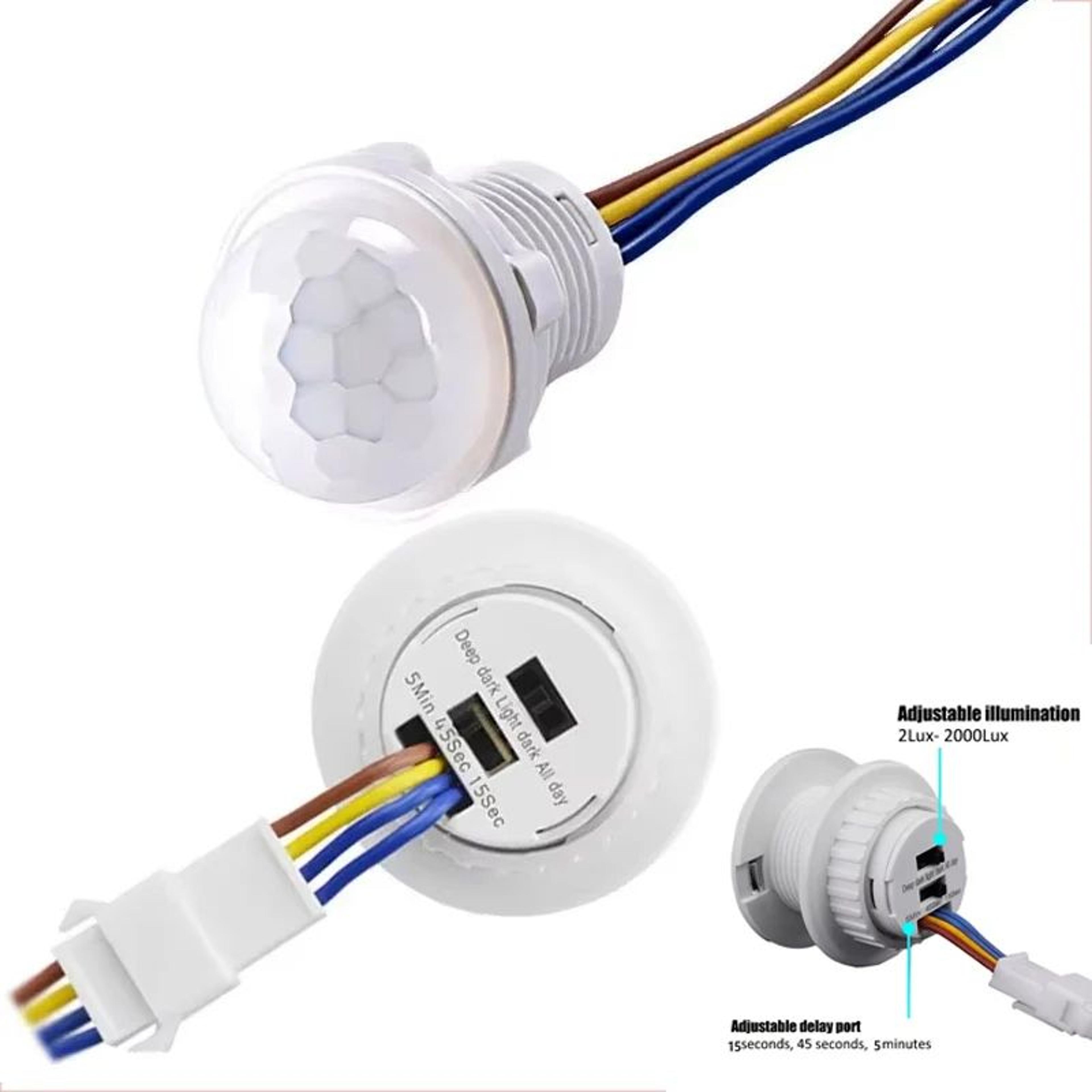 2 pack pir motion sensor switch auto light controller 110v 220v adjustable motion sensor light switch