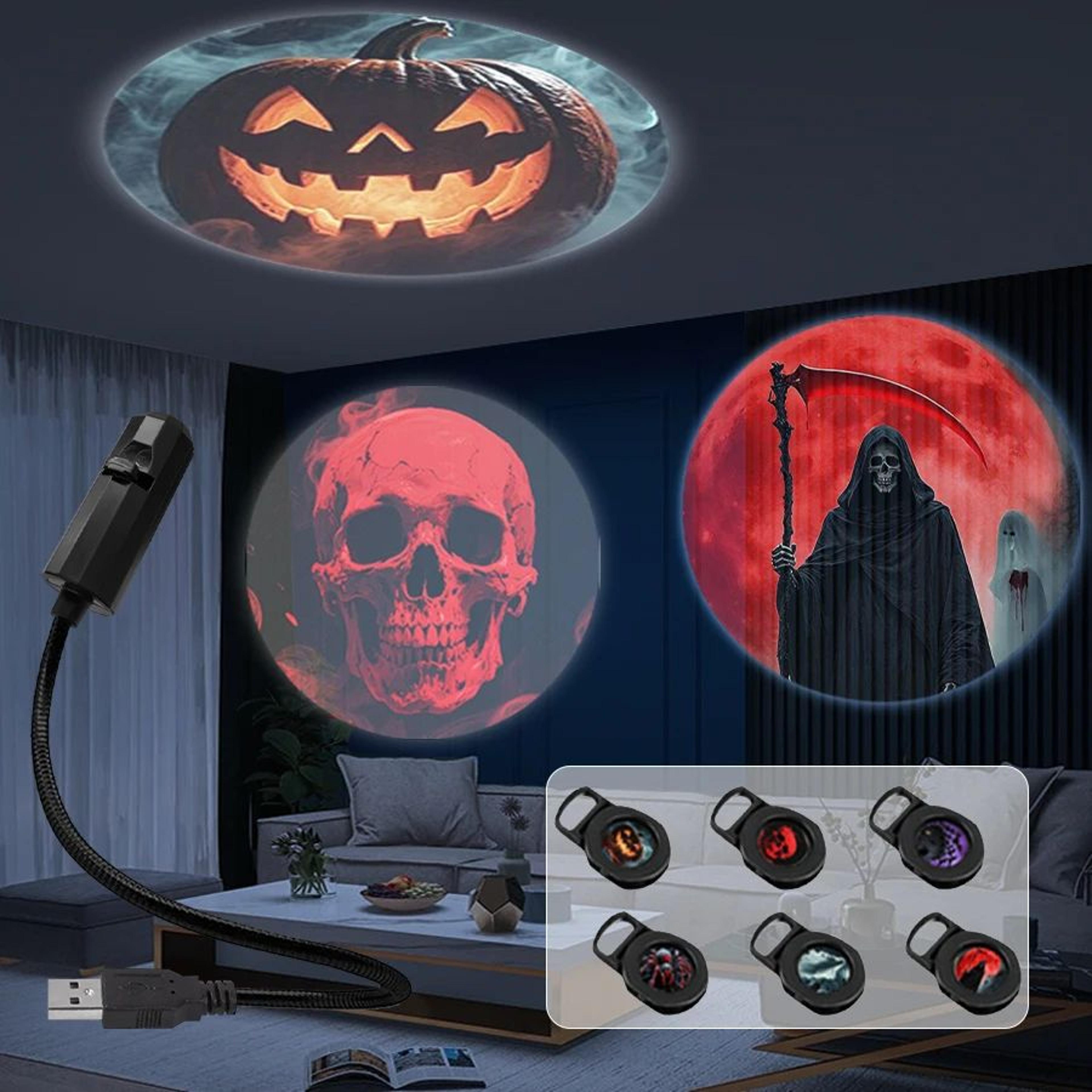 usb projection lamp with interchangeable projection slides for planet halloween and christmas decor