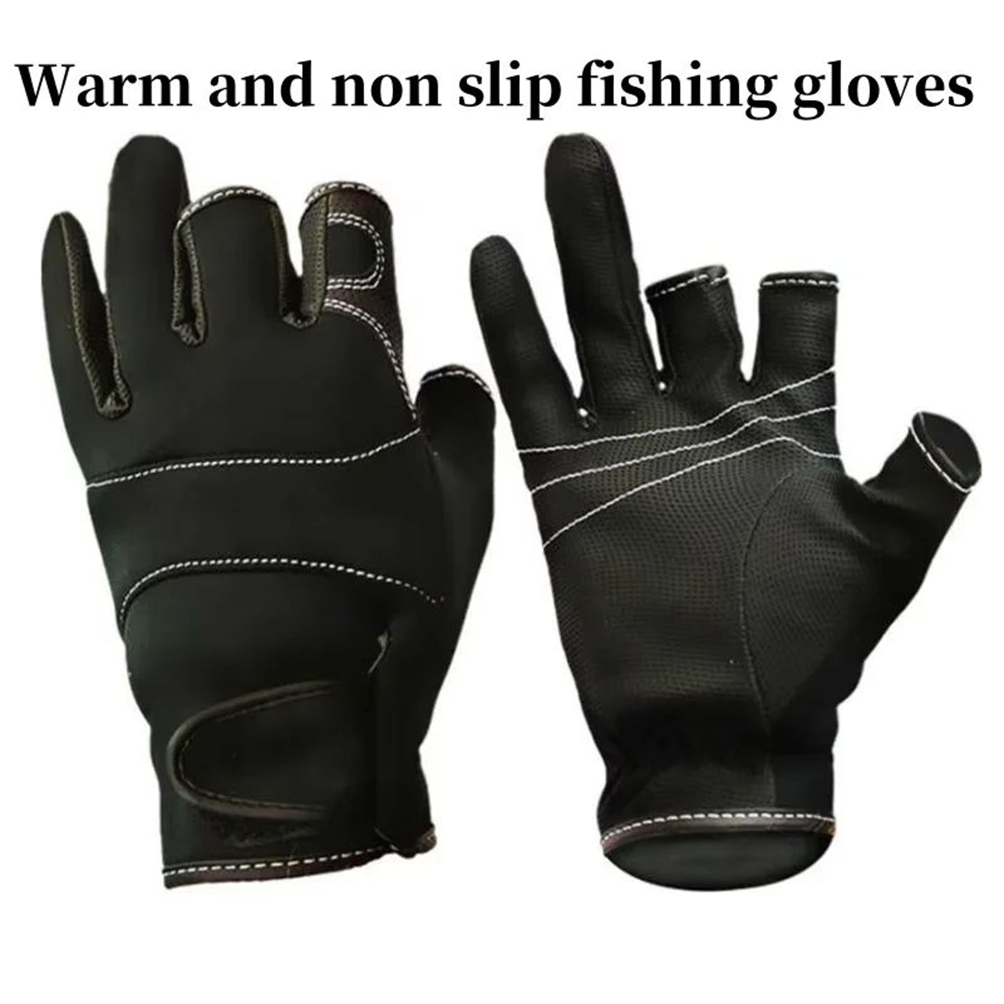 winter three finger fishing gloves with anti slip gloves grip and warm fingerless design