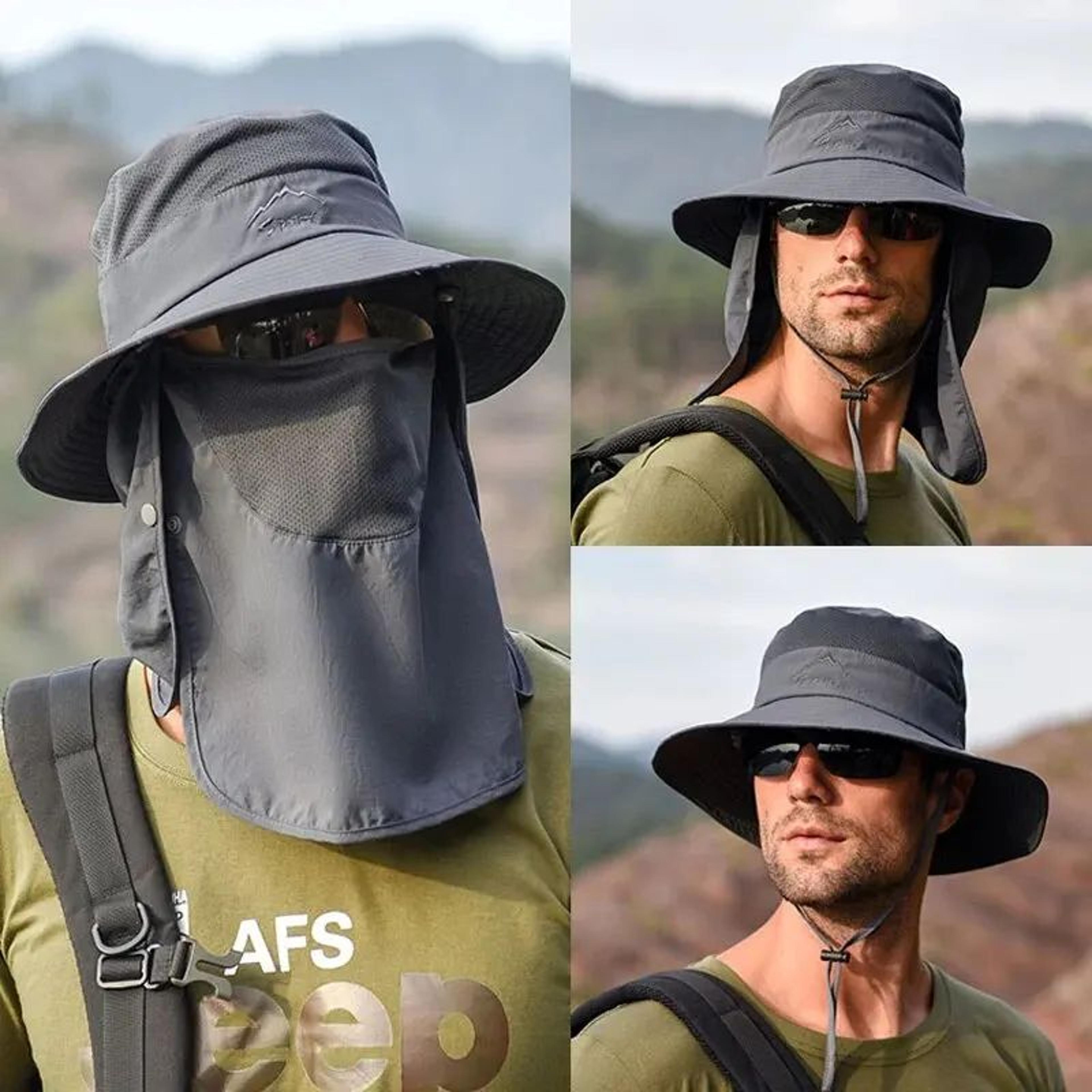 quick dry fishing hat with face cover and wide brim sun protection hat for men and women