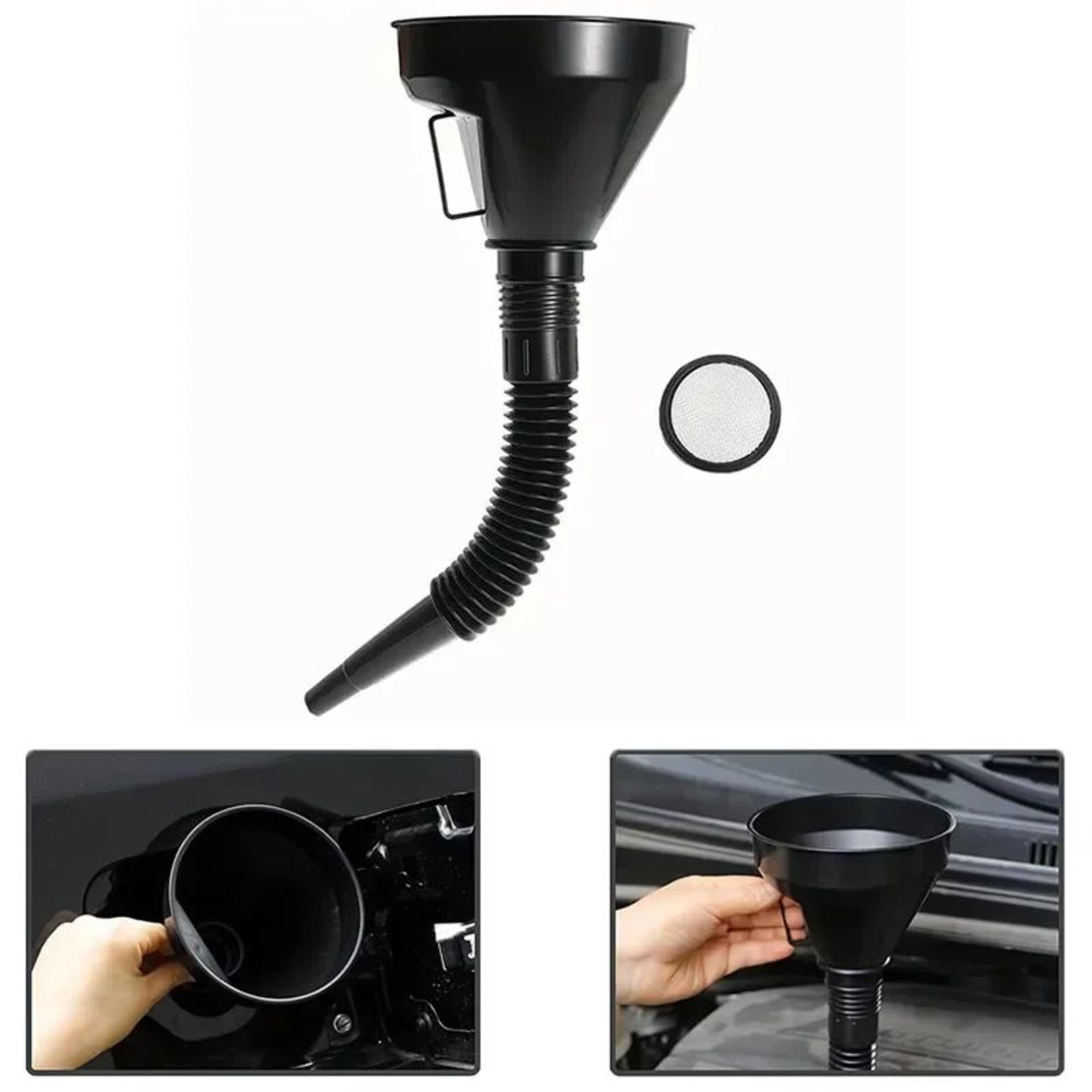 portable car fuel funnel with long nozzle wide mouth refueling funnel for cars and motorcycles