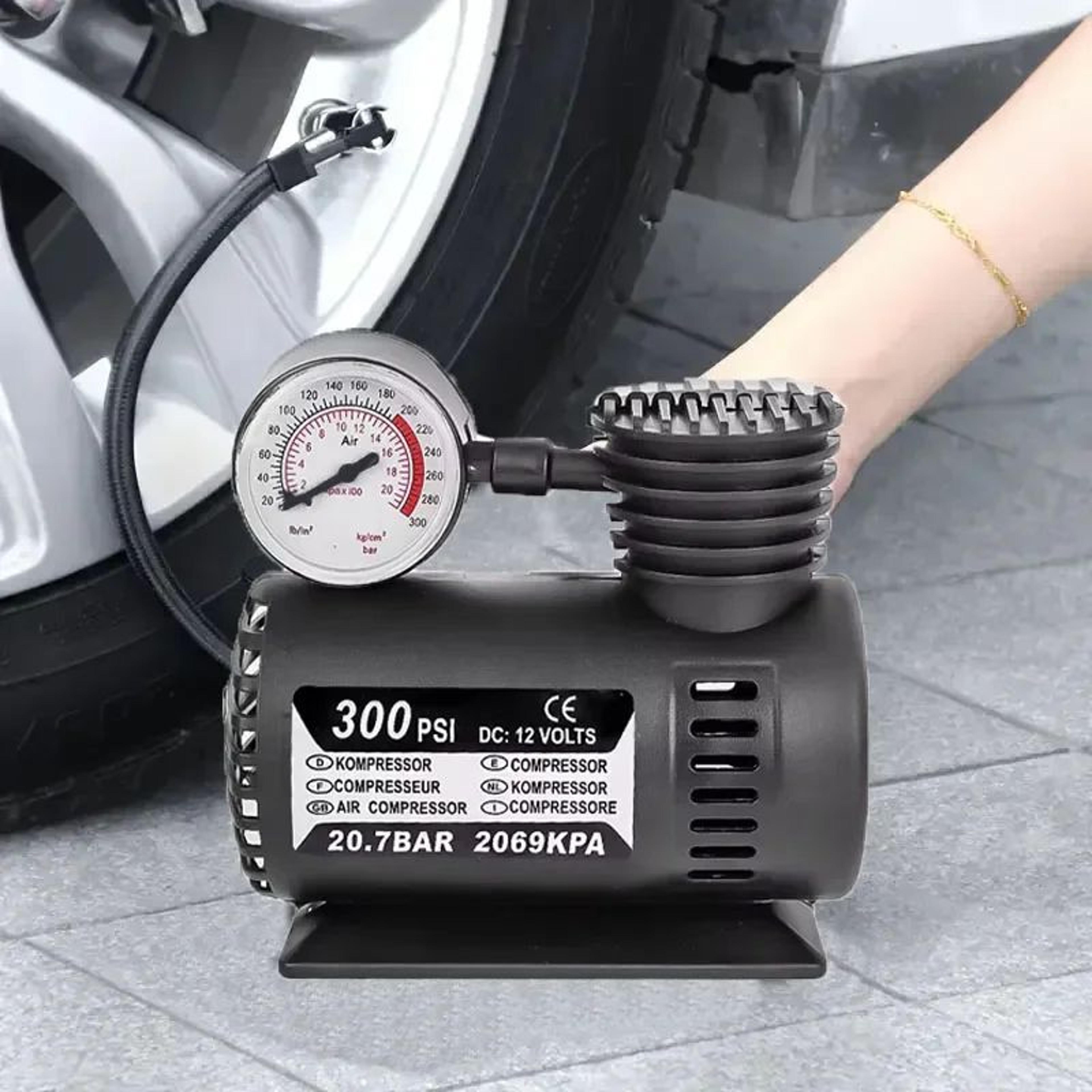 portable 12v tire inflator 300 psi portable air compressor with pressure gauge for cars and motorcycles