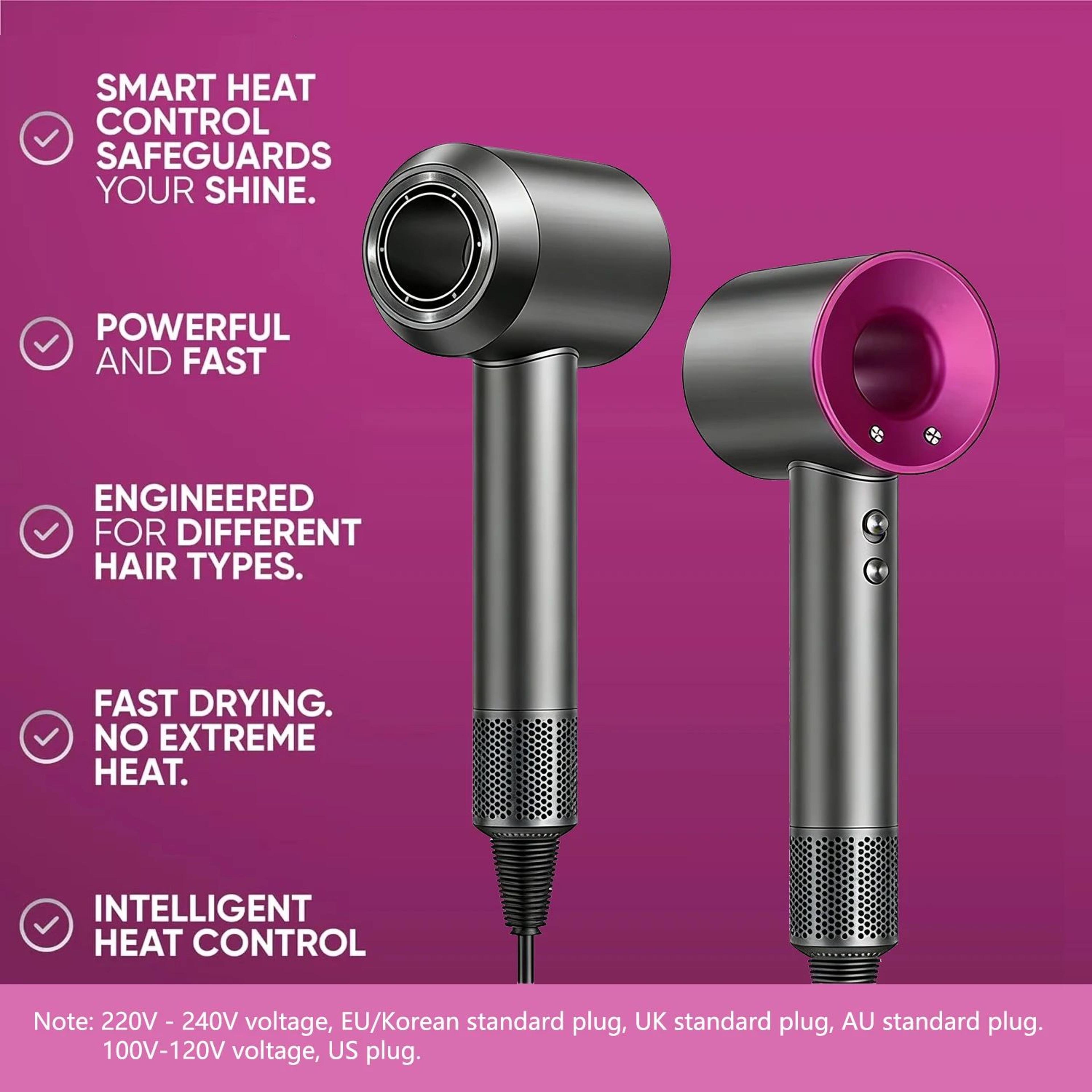 high-speed negative ion bladeless hair dryer for professional and home use eu