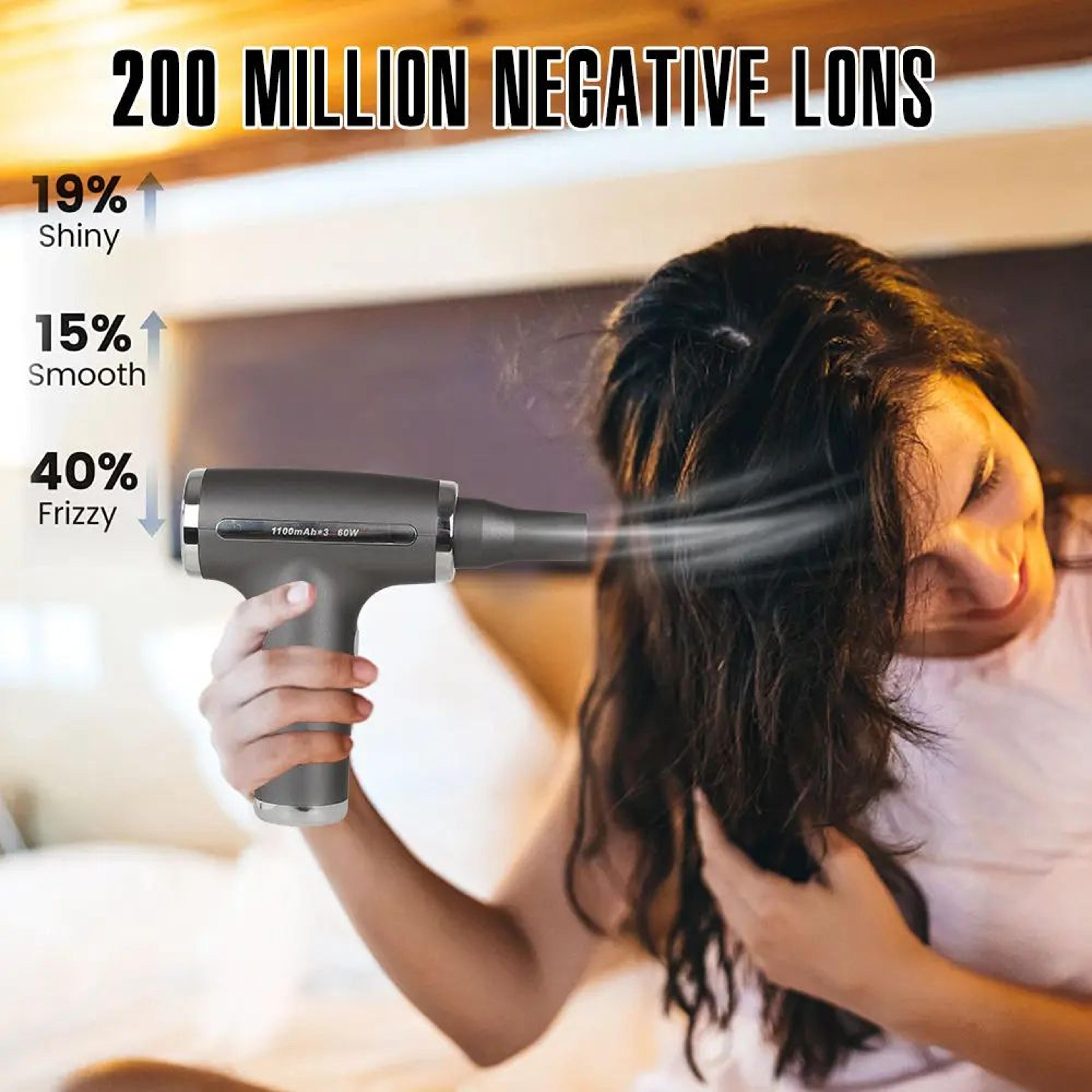 cordless wireless hair dryer usb rechargeable portable hair dryer with high-power air duster