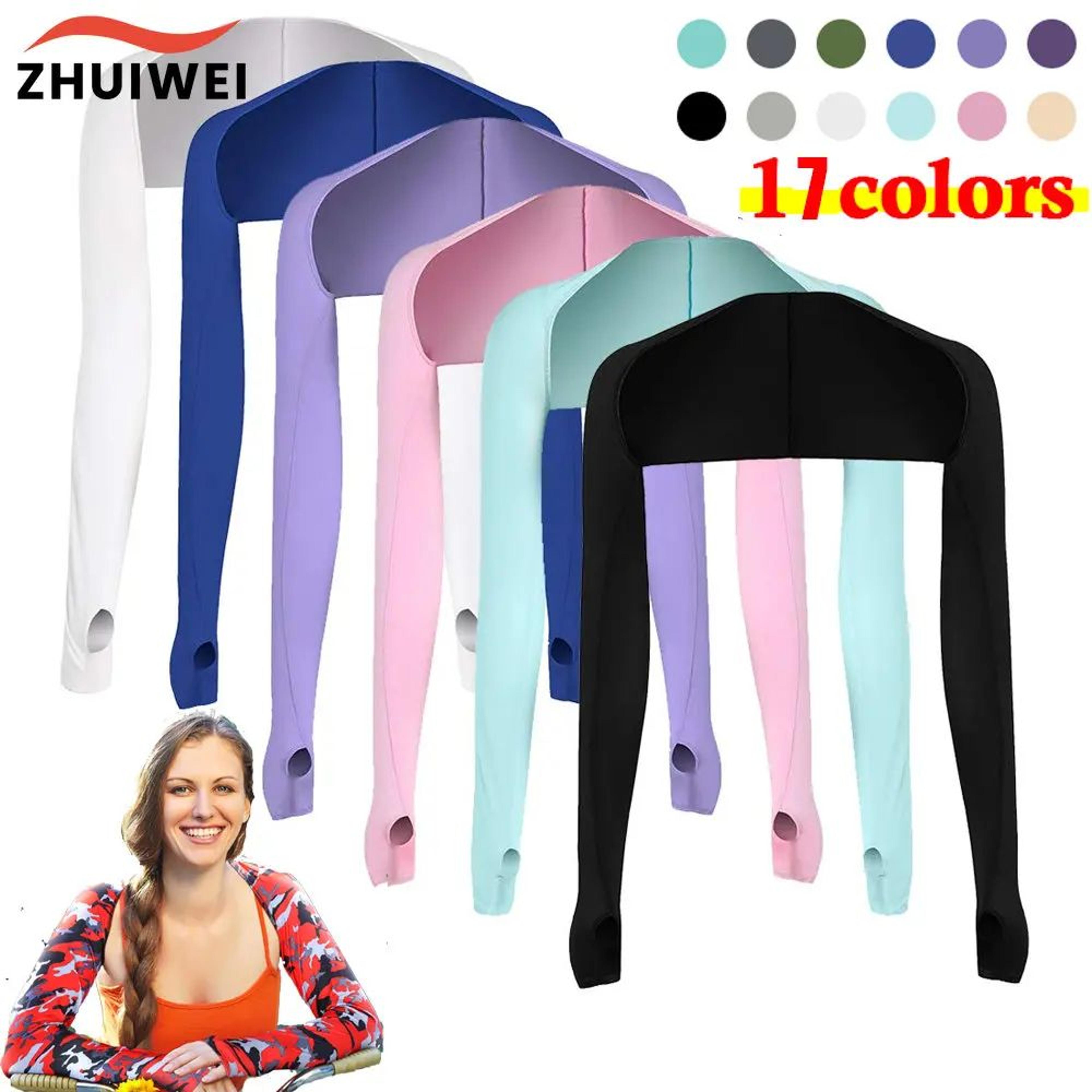 ice silk cooling arm sleeves with shawl design and uv protection sleeves for outdoor sports