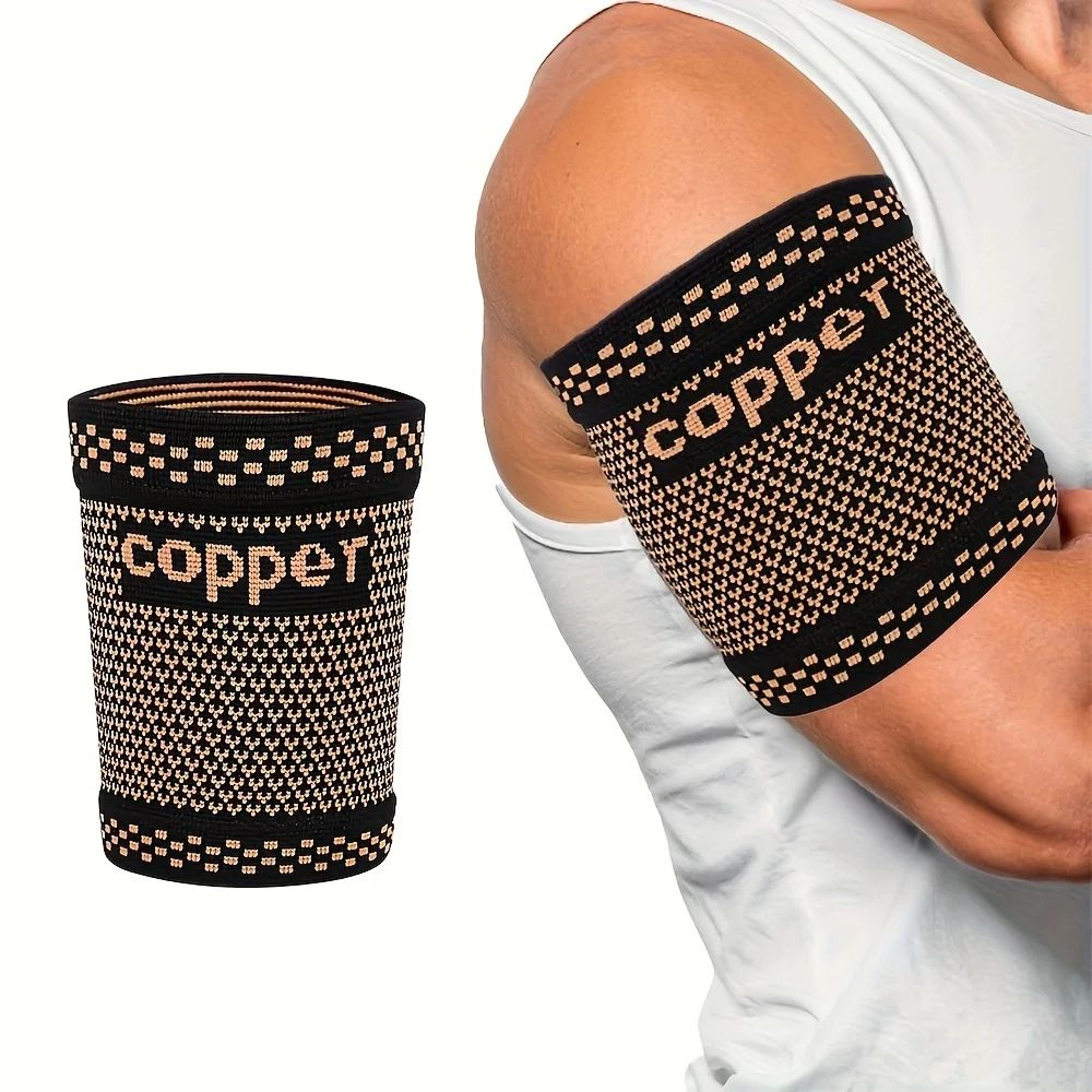 copperflex bicep compression sleeve arm support for muscle recovery and arm compression