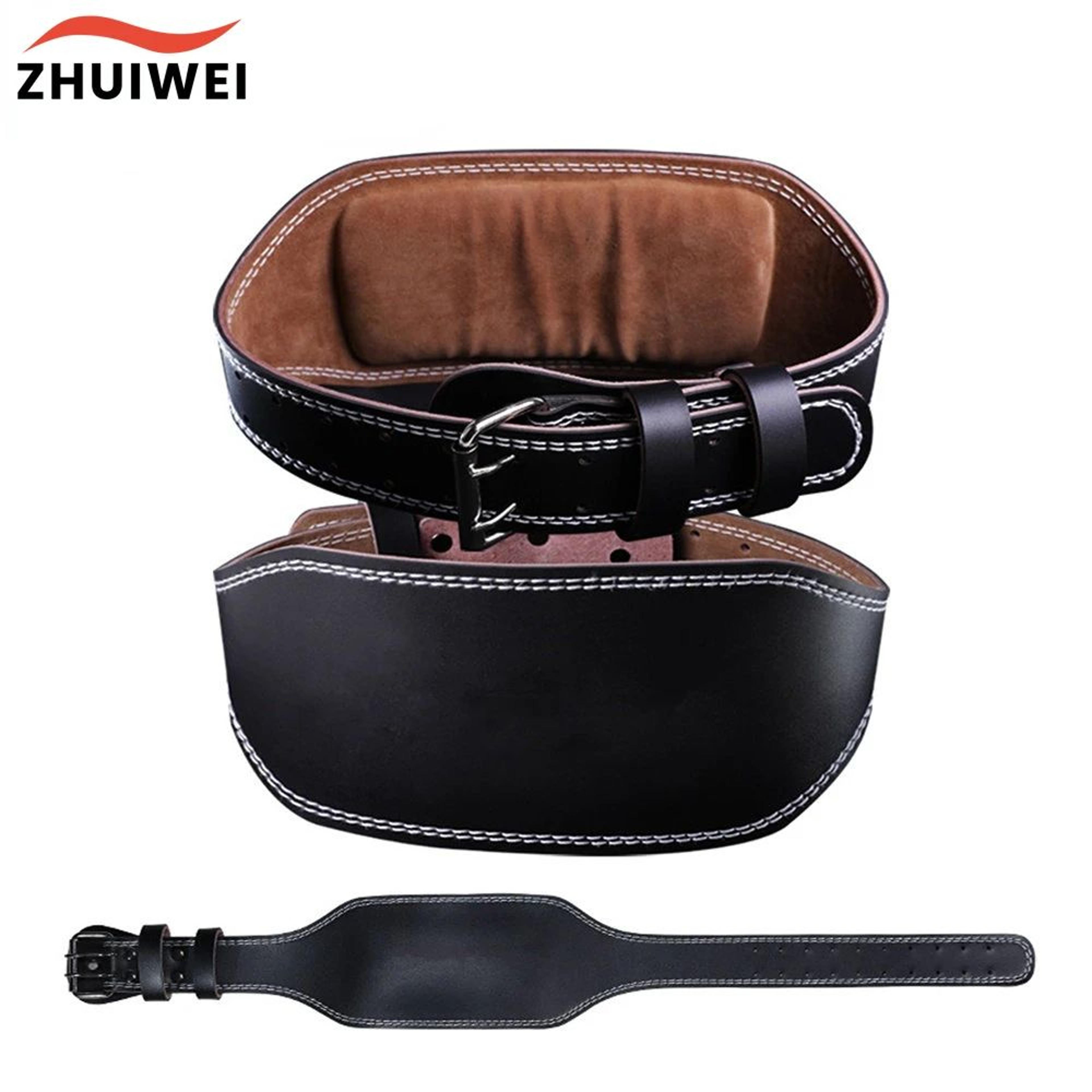 powerlift leather weightlifting belt for gym training and back support