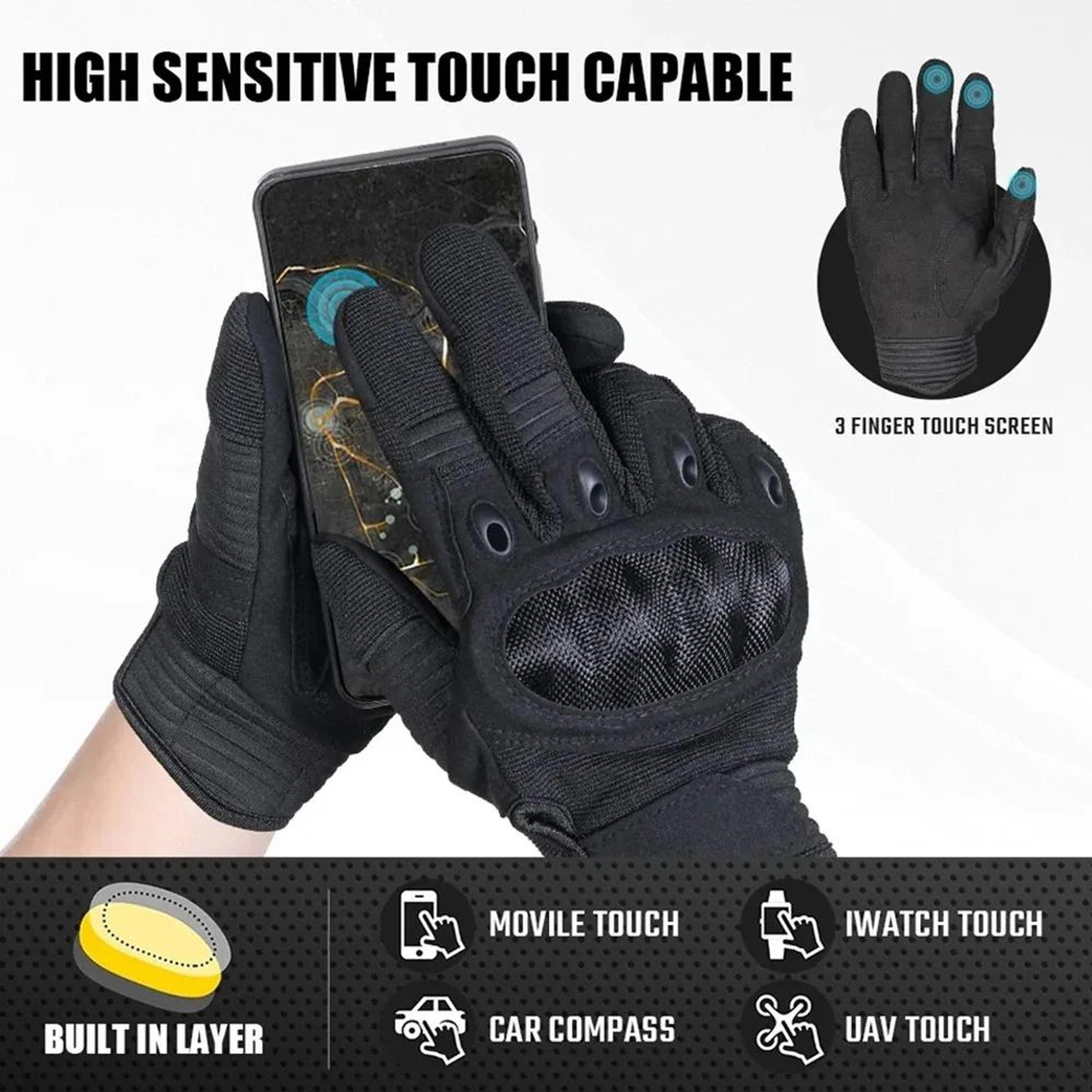 tactical grip tactical gloves with hard knuckle protection and touchscreen fingers