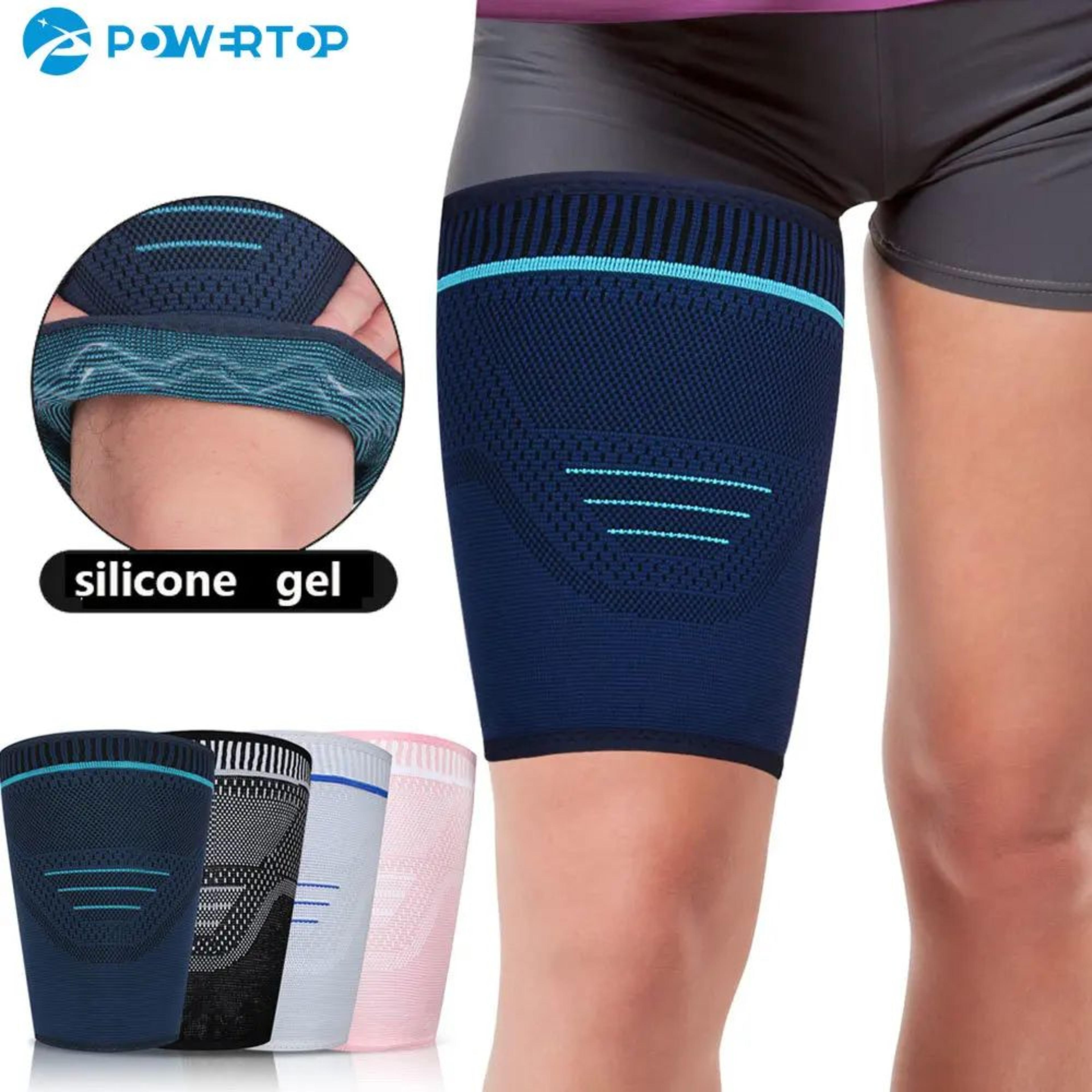 thigh compression sleeve for quad and hamstring support anti slip upper leg compression wrap