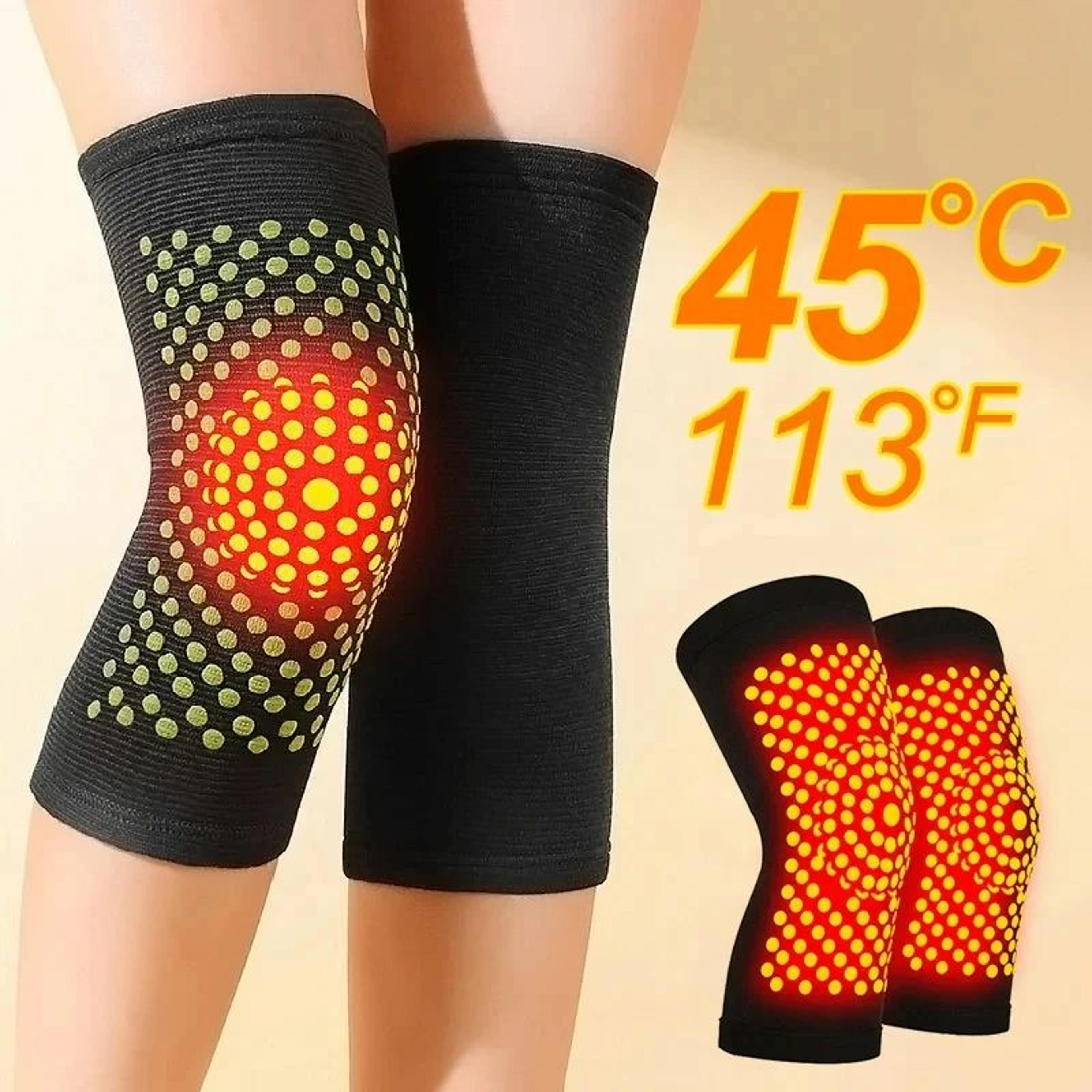 thermaflex self heating knee brace pair with tourmaline knee support sleeves for warmth and compression