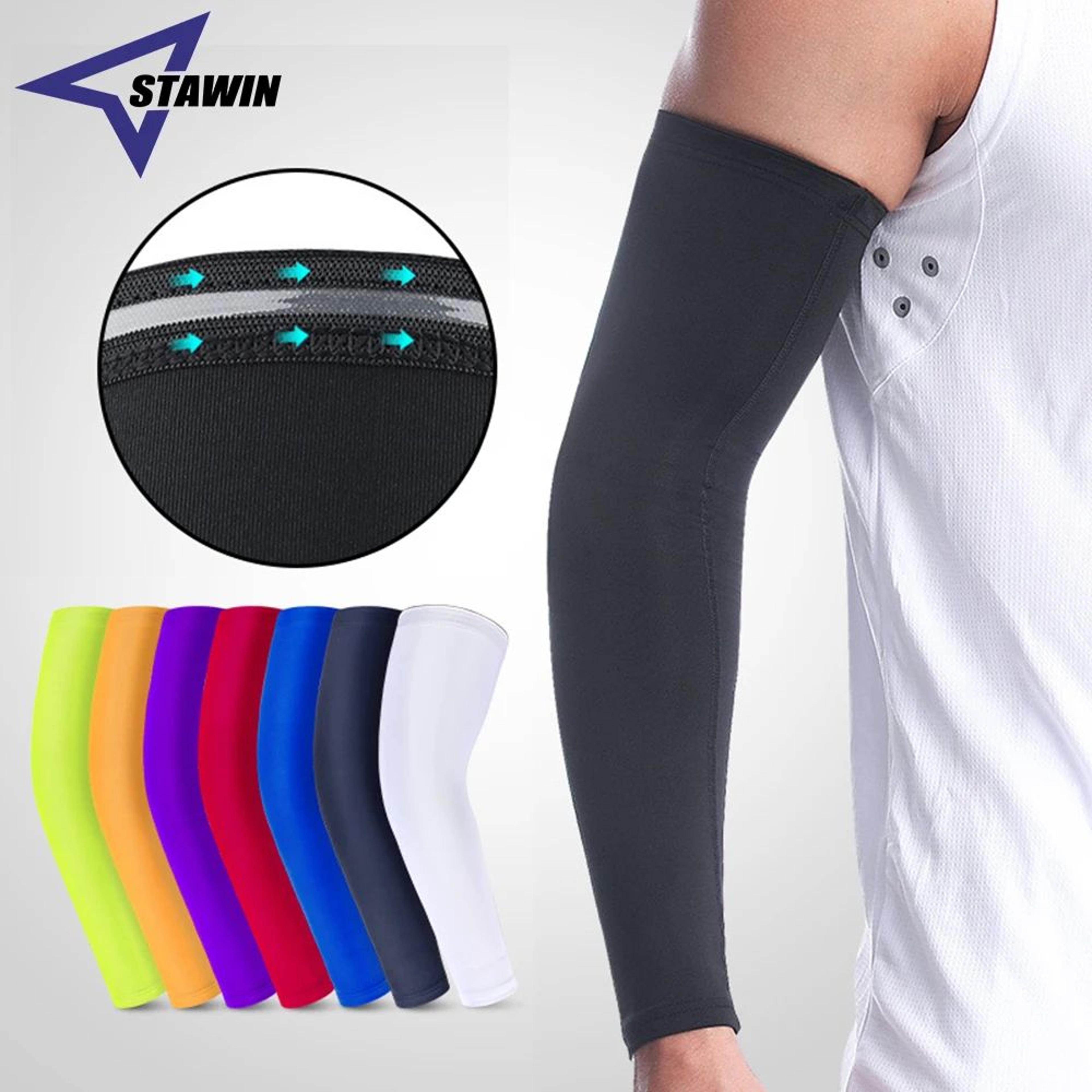 cooling compression arm sleeve with uv protection for basketball running cycling