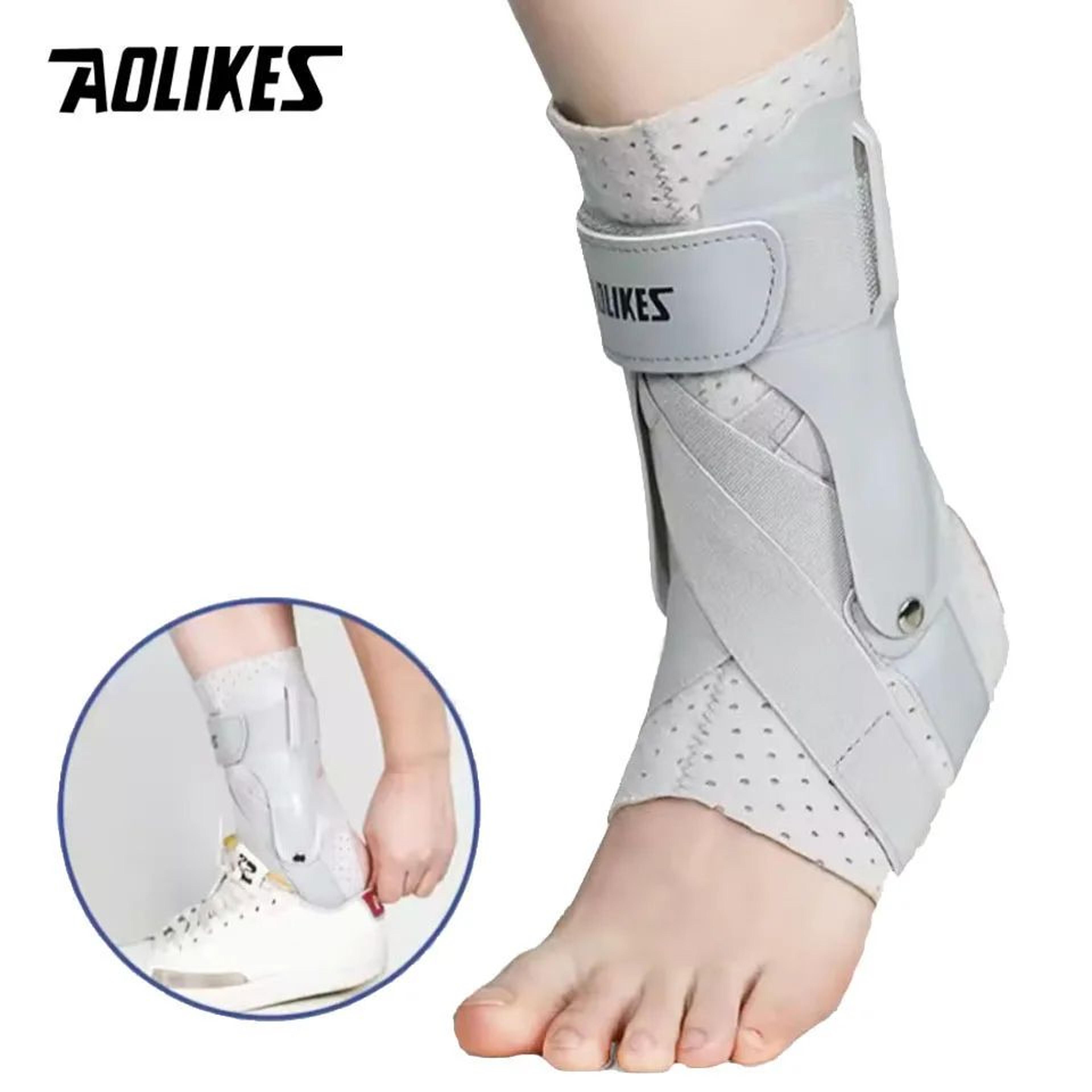 aolikes ankle brace with side stabilizers for sprained ankle support and recovery