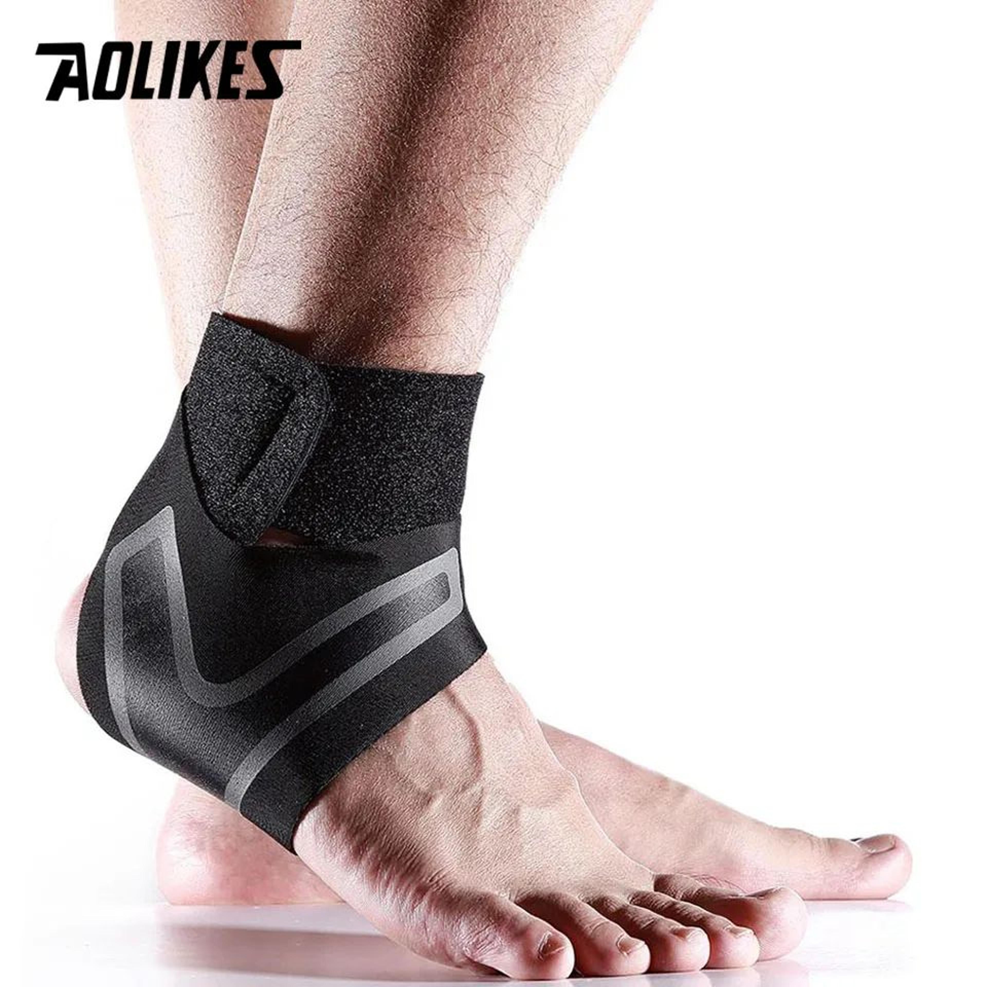 aolikes adjustable ankle support brace with compression wrap for sports and sprain protection