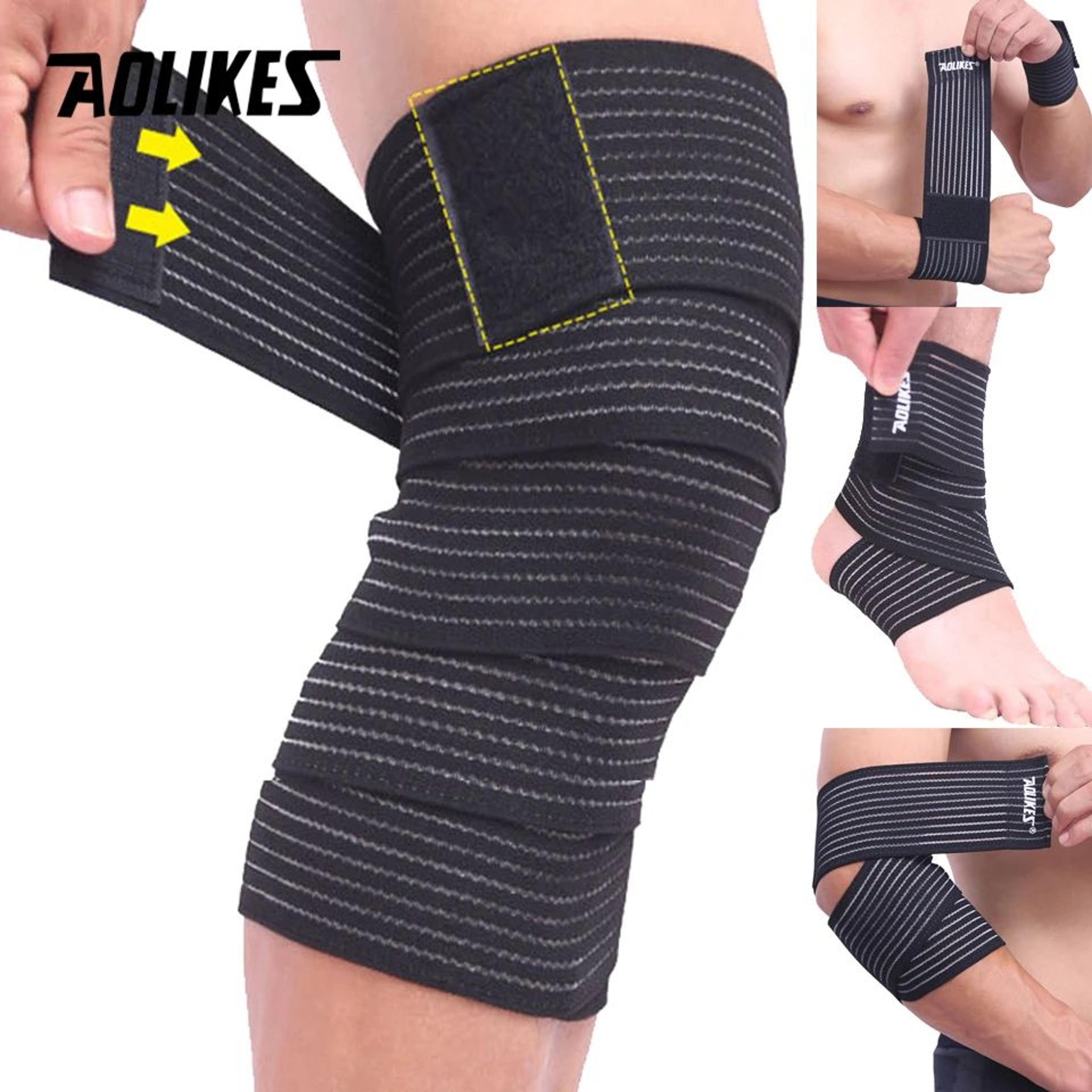 aolikes elastic compression bandage knee support brace for sports recovery and joint stability