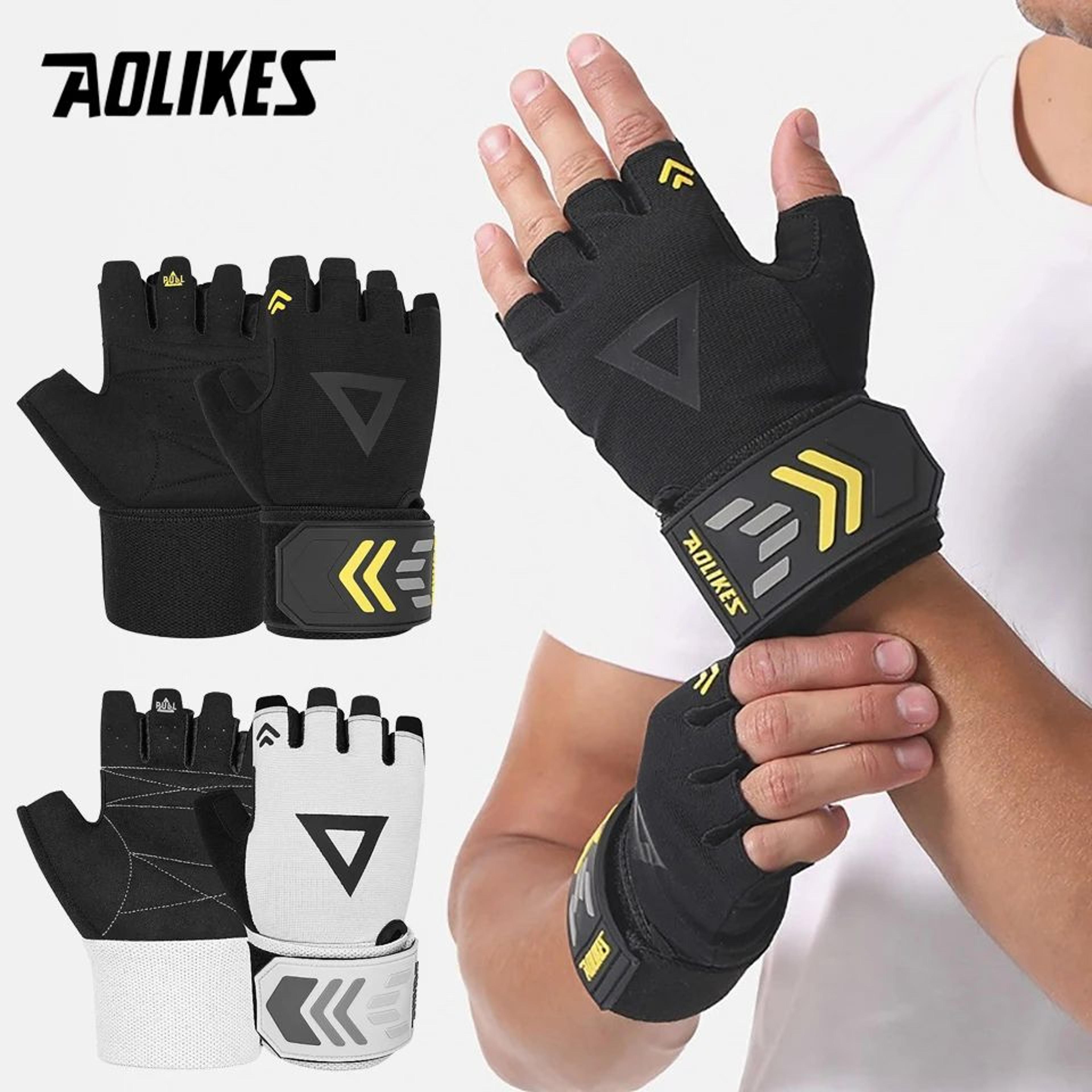 aolikes weightlifting gloves with wrist support for gym training and powerlifting