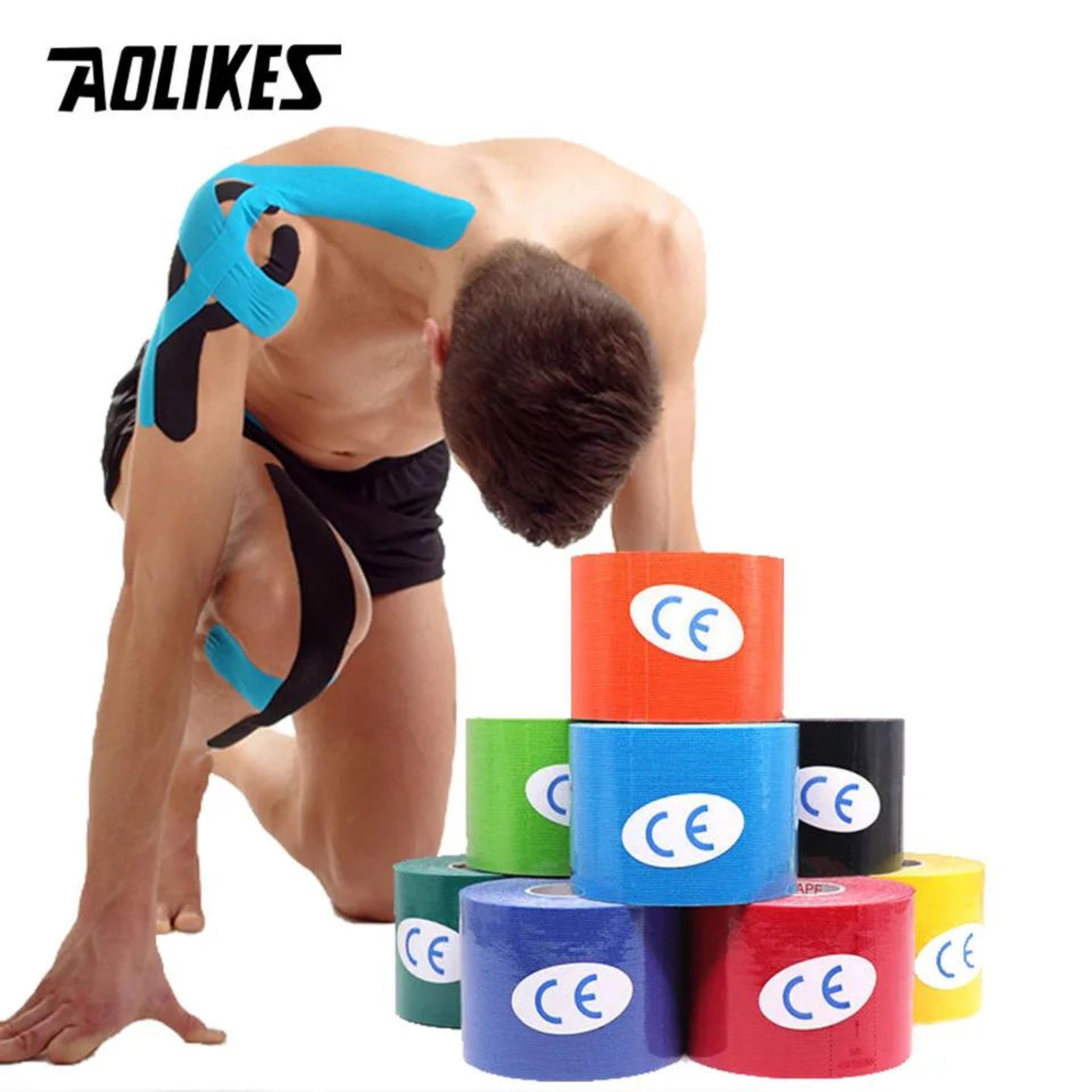 aolikes kinesiology tape waterproof athletic tape for muscle and joint support 5m roll