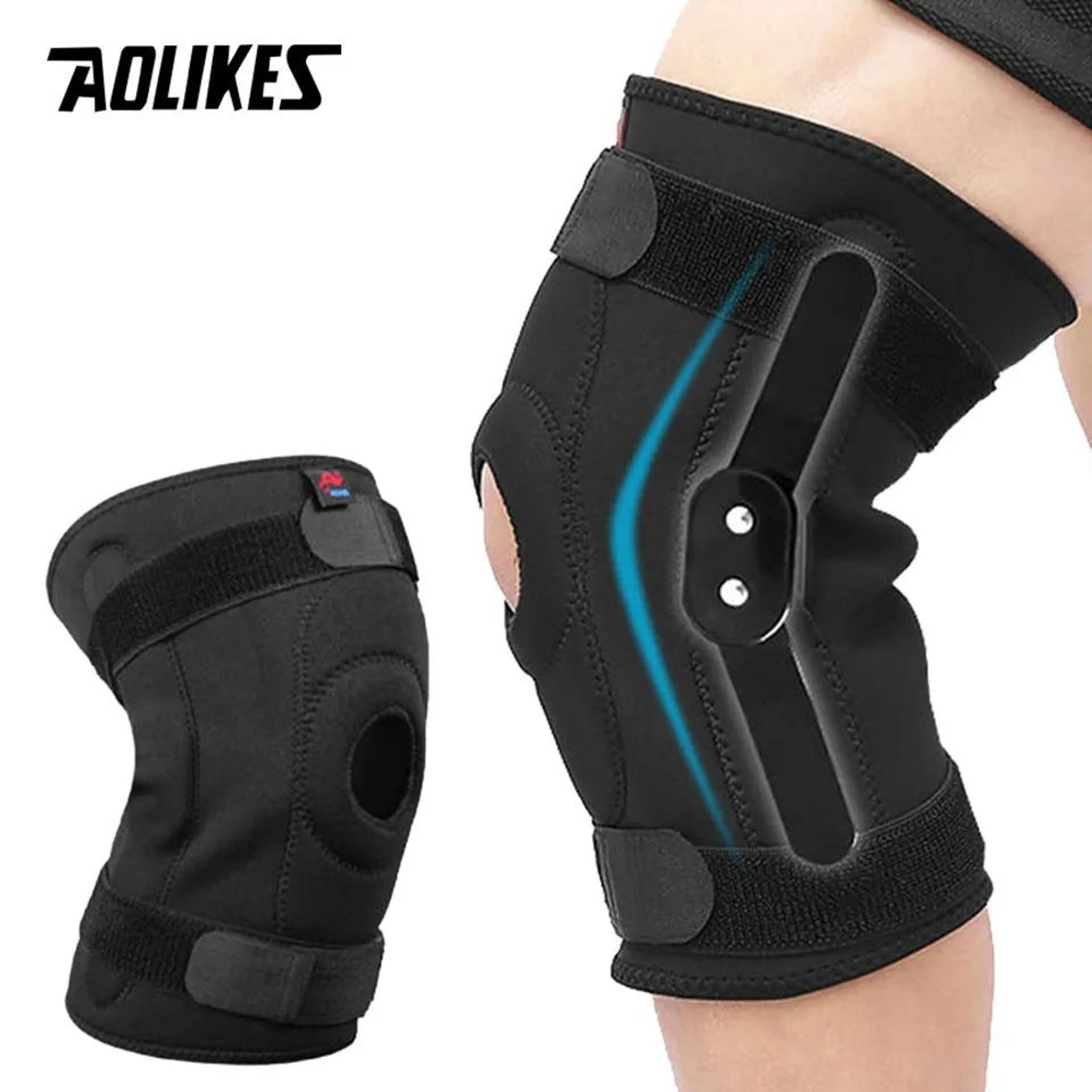 aolikes knee brace with metal side stabilizers open patella knee support for sports recovery