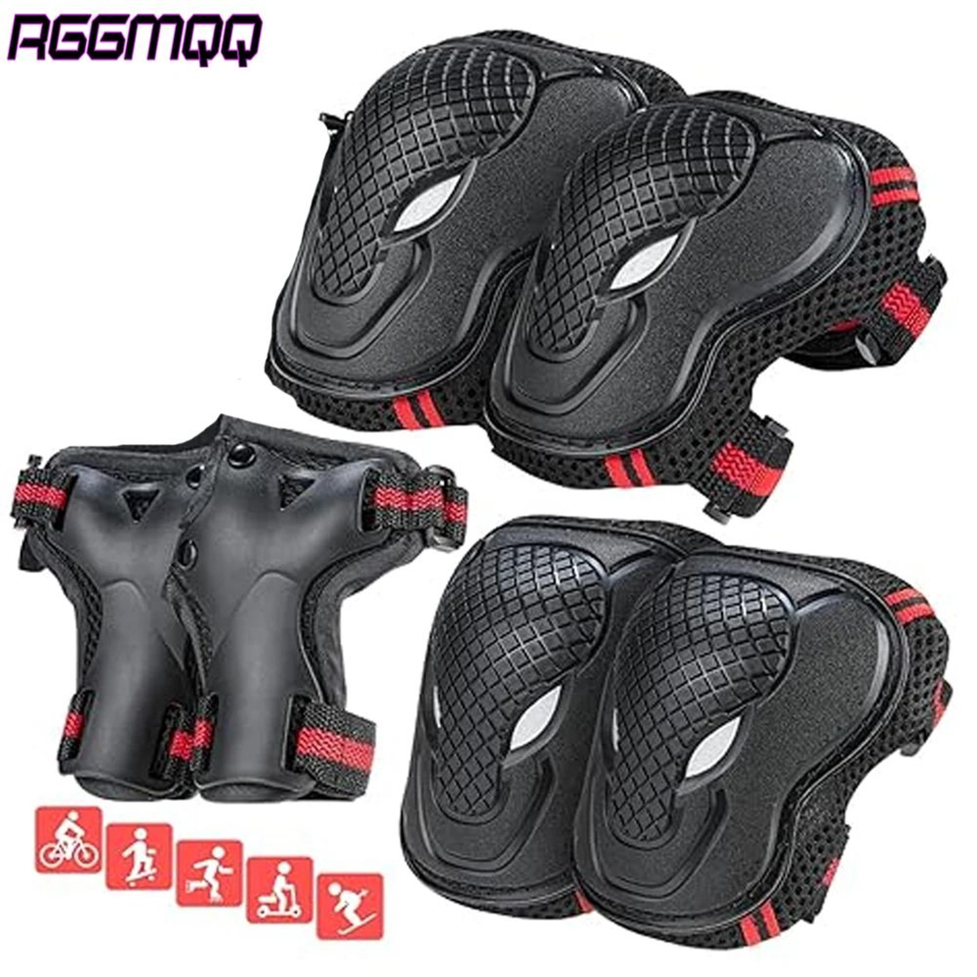 adult & youth protective gear set with knee pads, elbow pads & wrist guards for skating & cycling