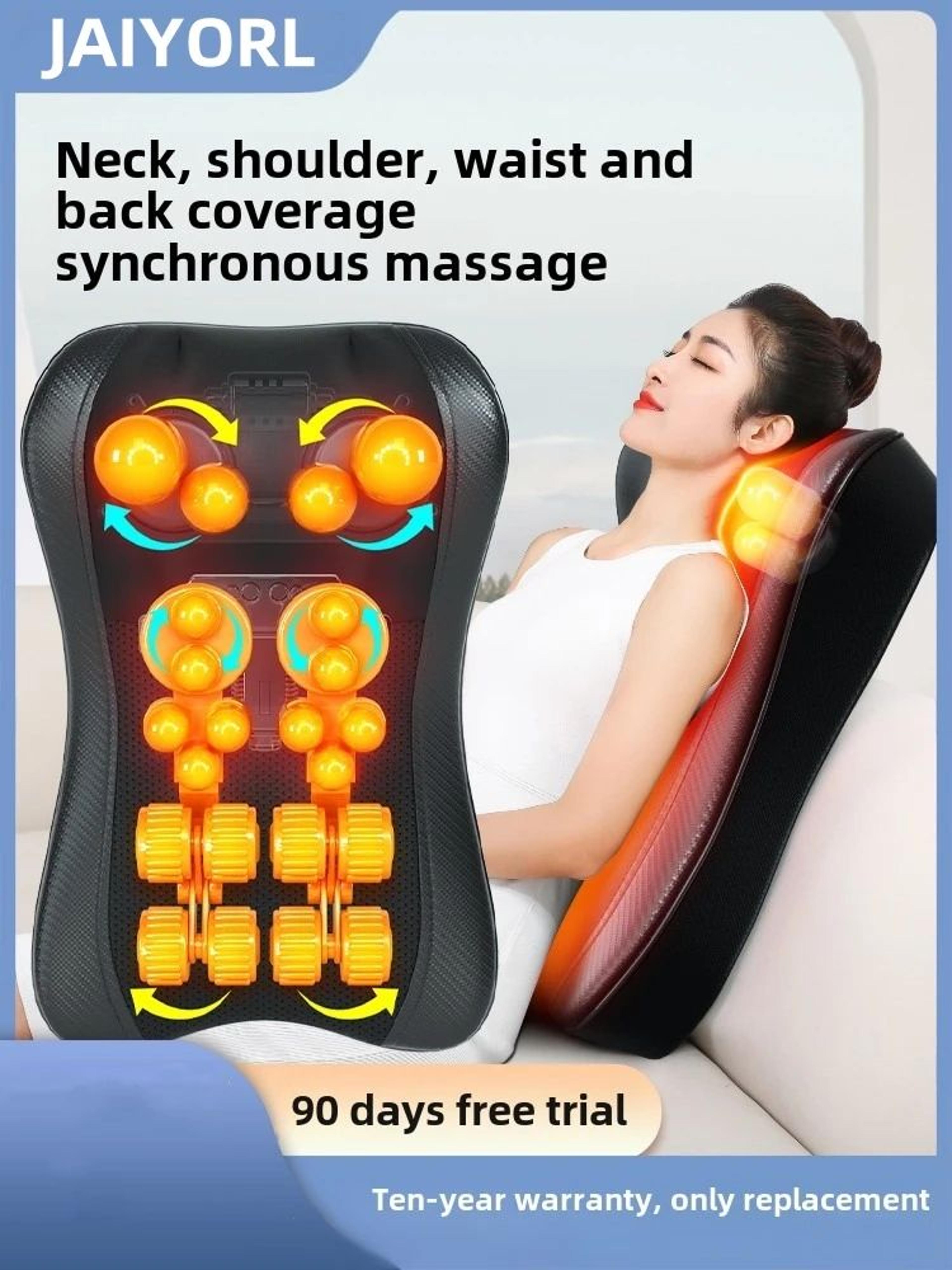 jaiyorl shiatsu neck massager with heat deep tissue massage pillow for neck shoulders and back