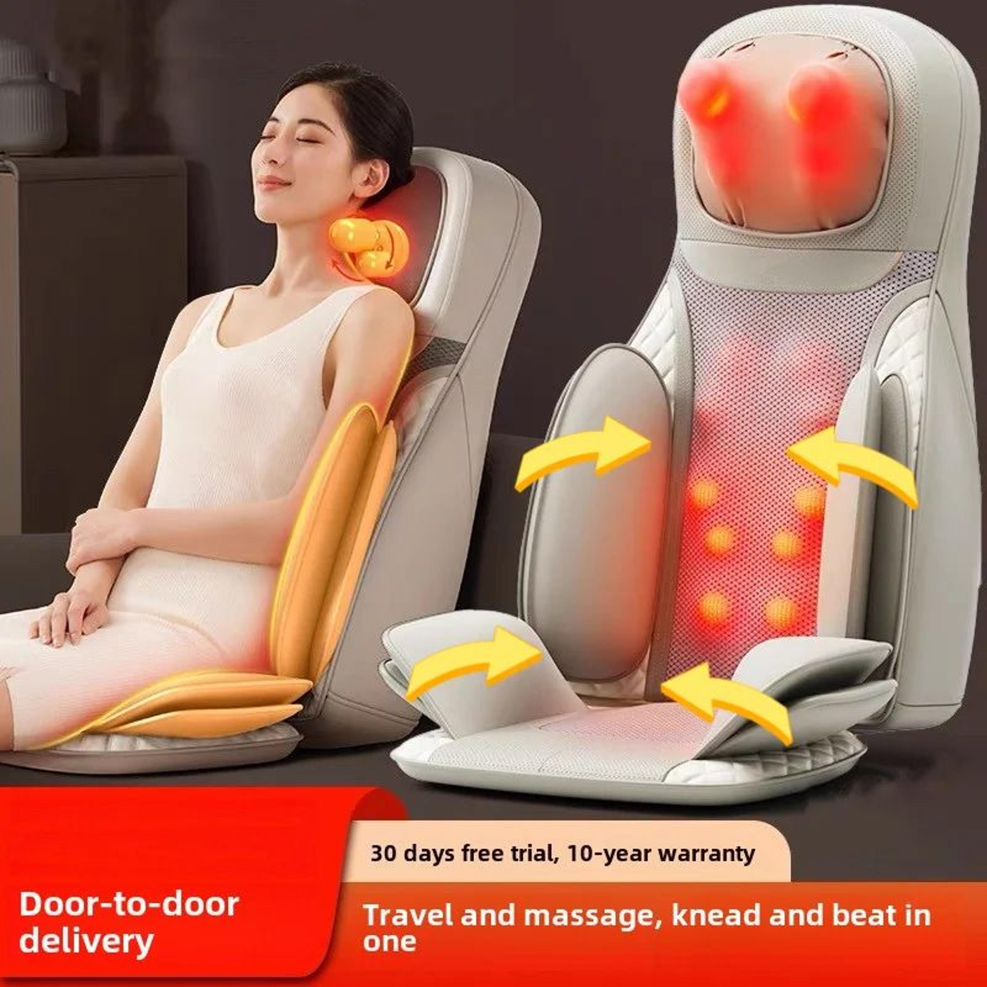 3d shiatsu massage chair cushion with heat for neck and back relief