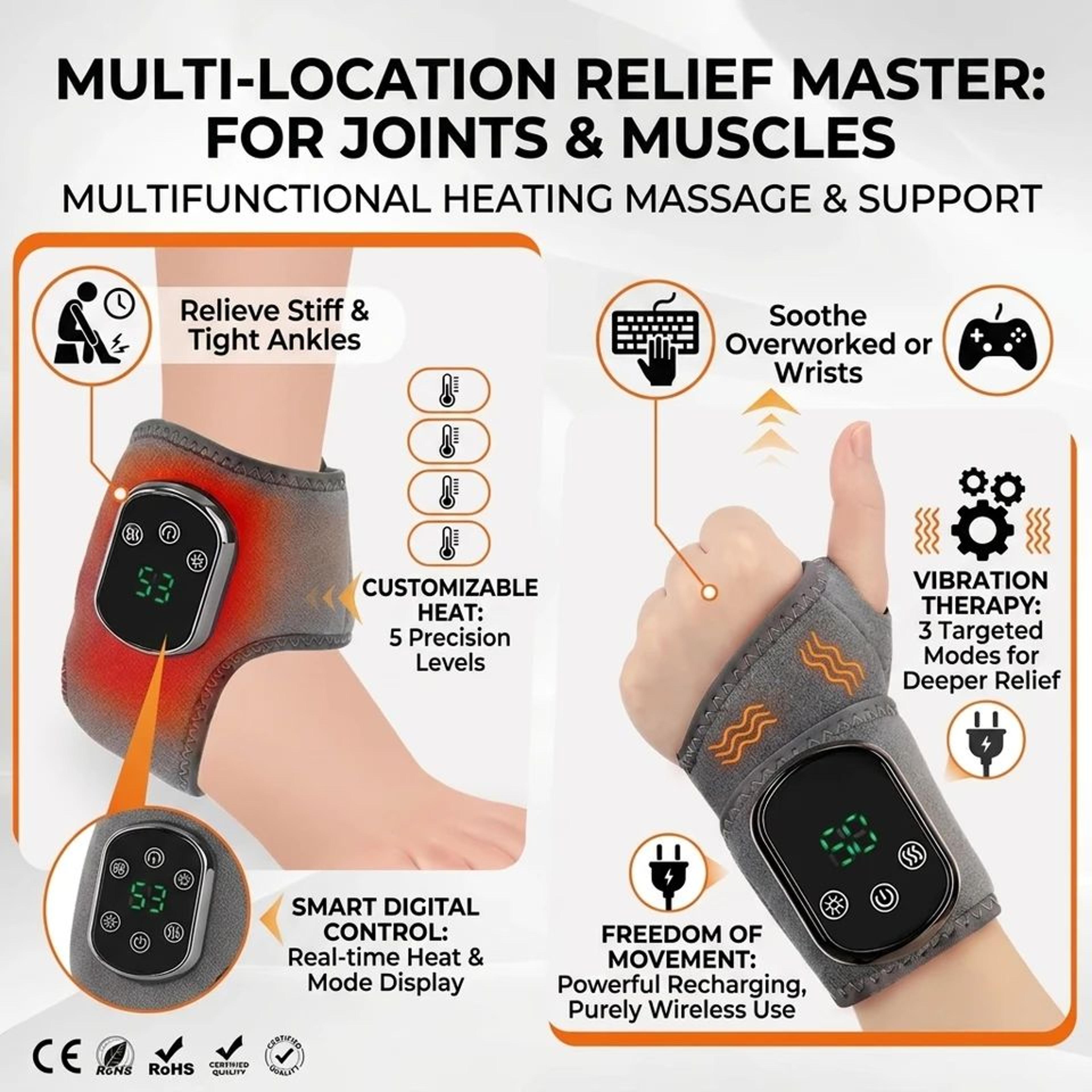 thermapulse ankle massager with heat and vibration cordless heated ankle brace