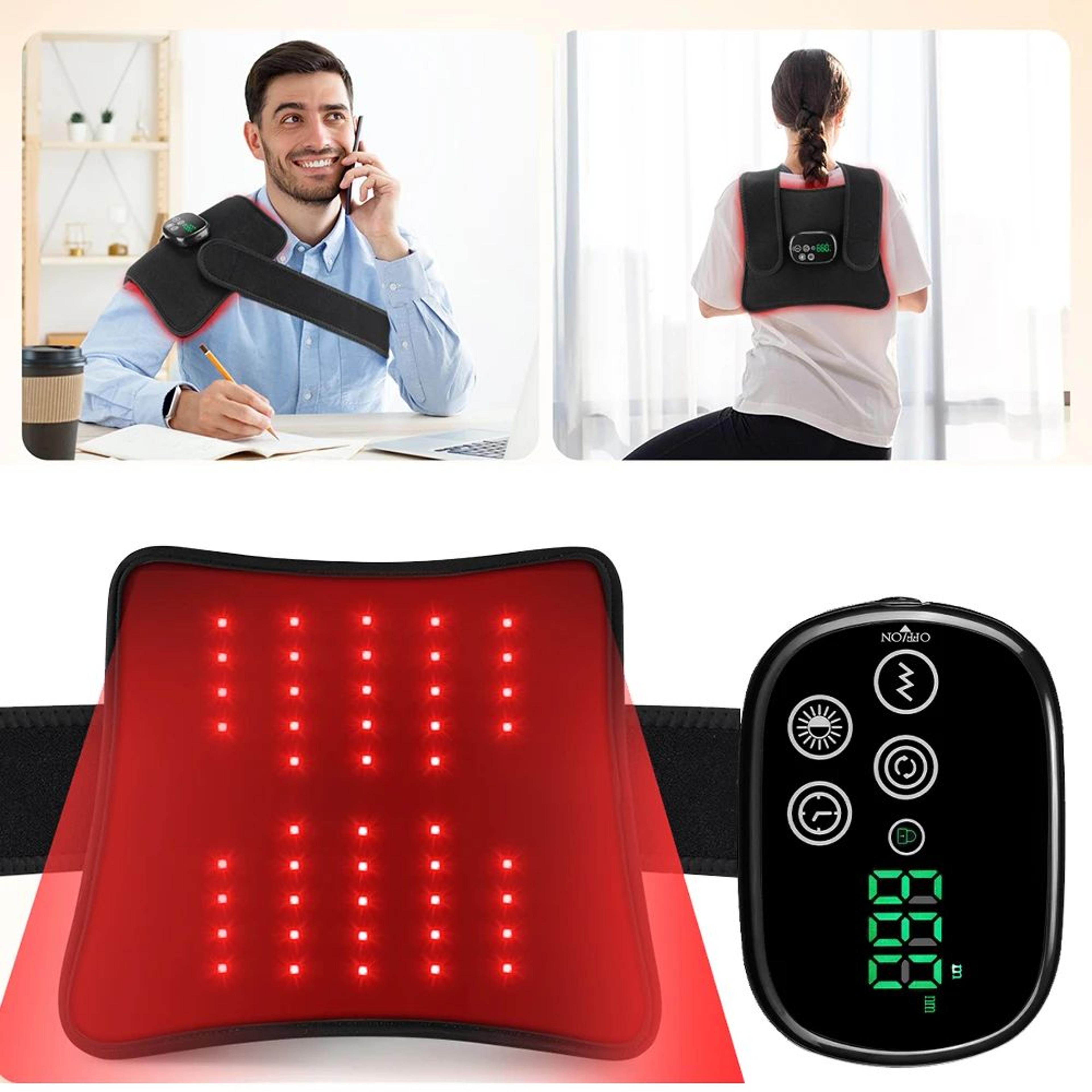 led heating pad with vibration massager for shoulder, waist and knee pain relief wrap