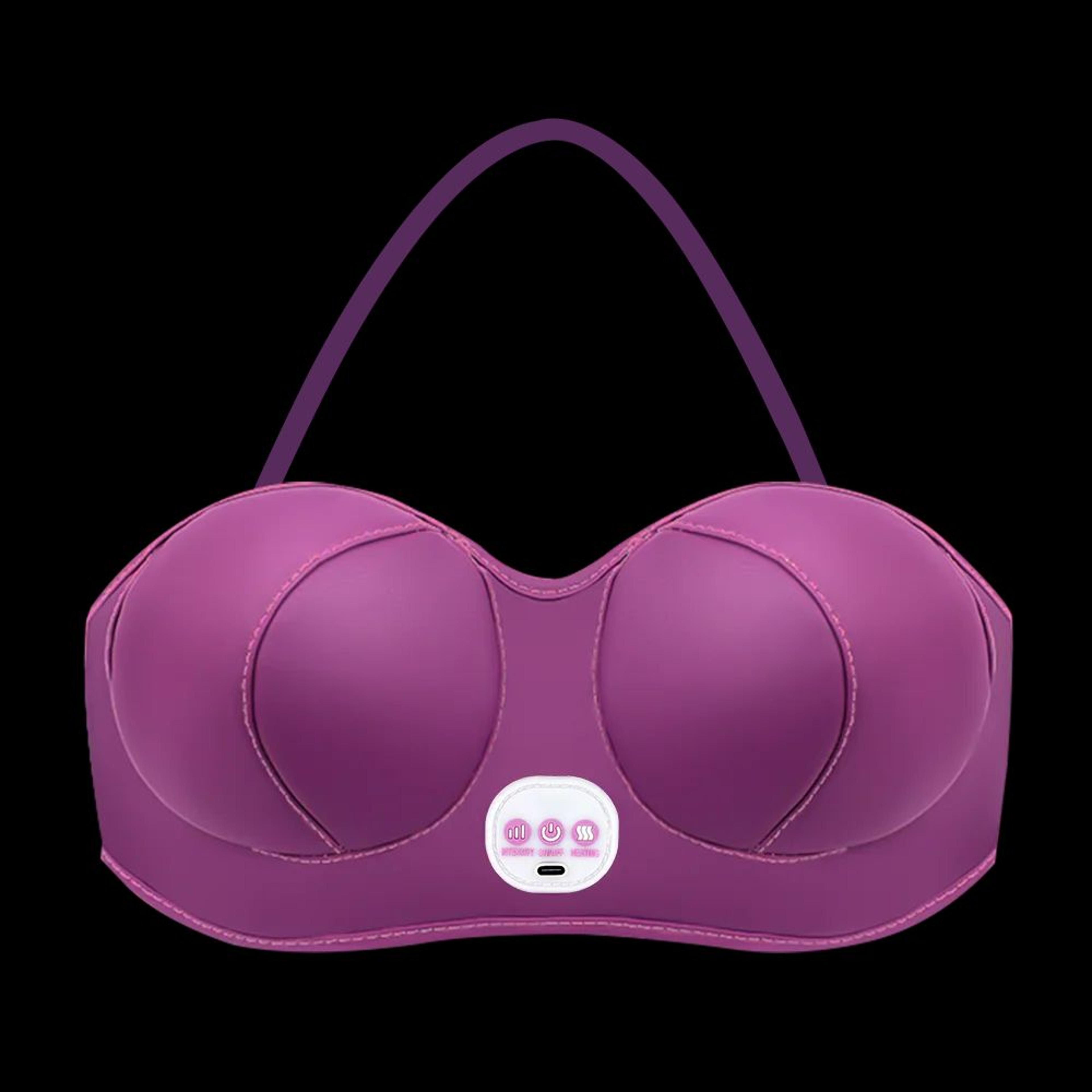 heated breast massager bra with 3 heat and vibration modes